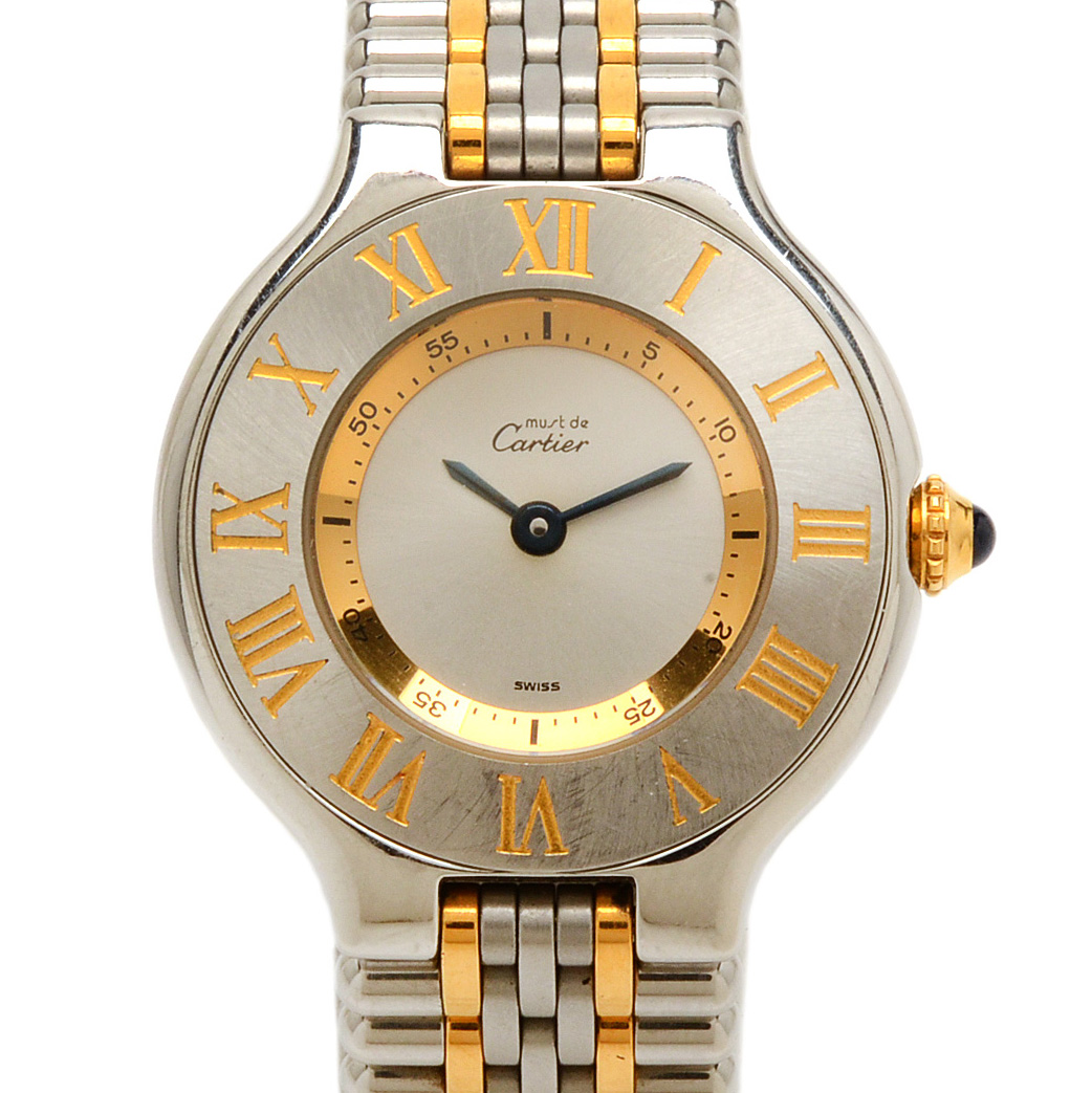 Cartier Must De 21 18K Gold & Steel 28mm Quartz Watch