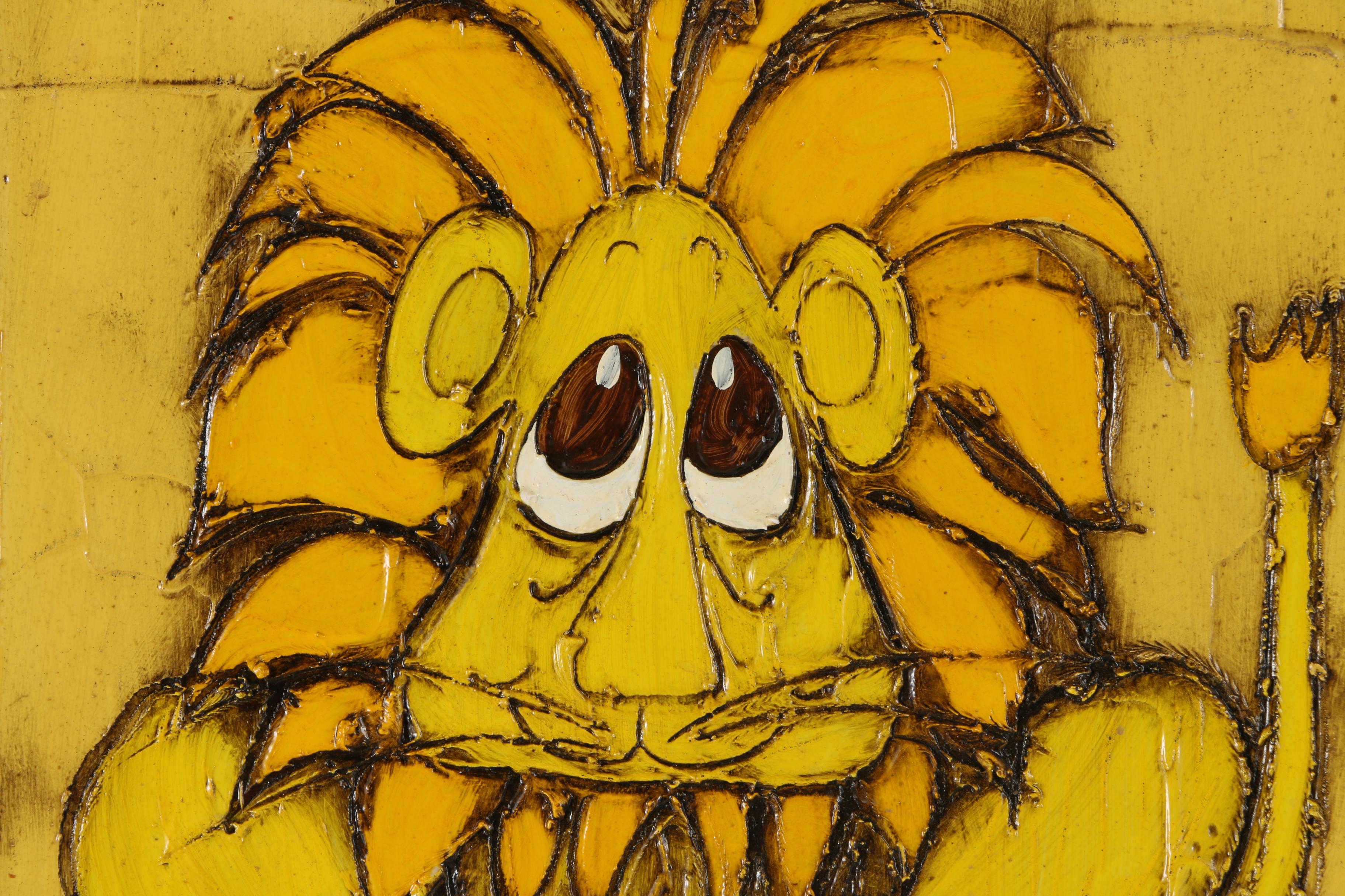 Nancy Boecker Oil Painting on Panel of Lion