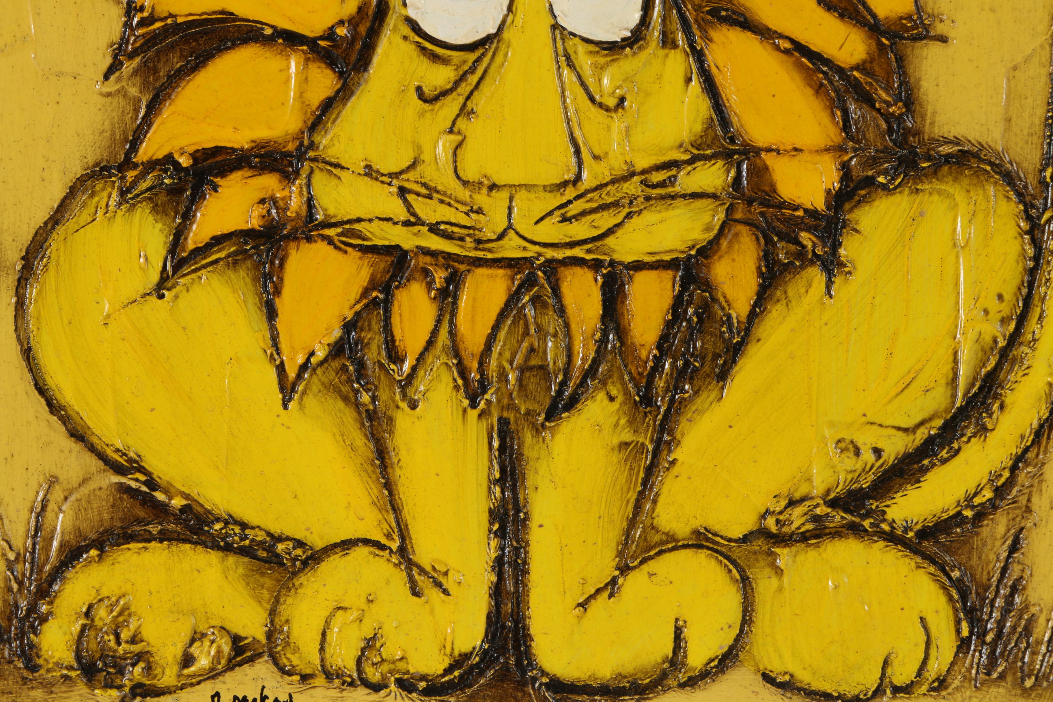 Nancy Boecker Oil Painting on Panel of Lion