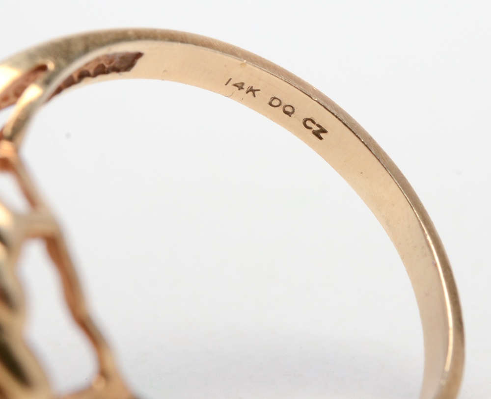 Diamonique 14K Yellow Gold Cubic Zirconia Ring