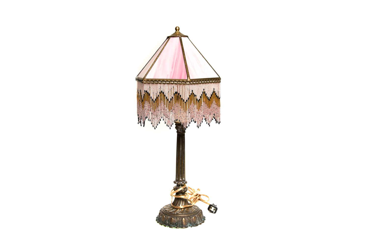 Vintage Slag Glass Accent Lamp