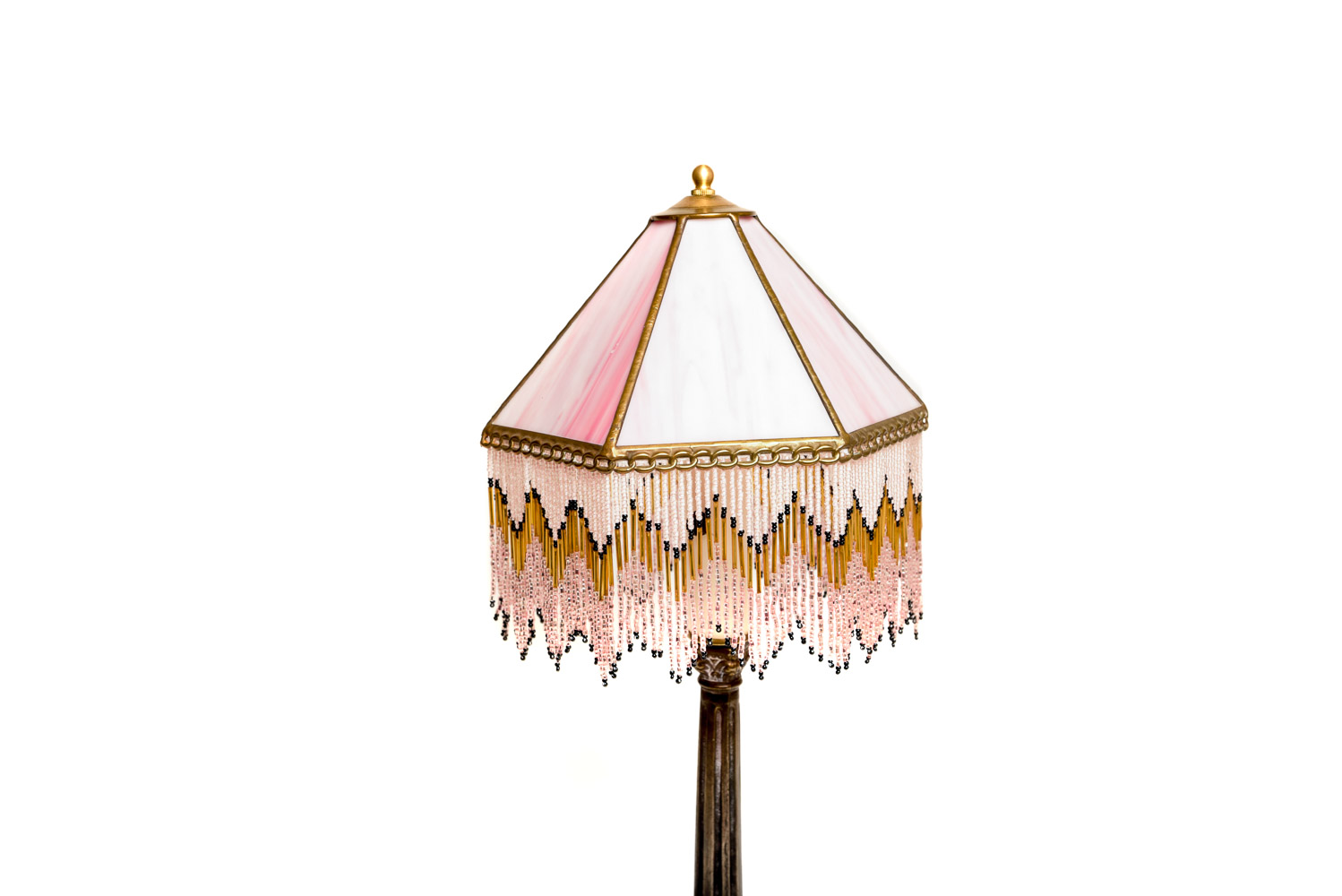 Vintage Slag Glass Accent Lamp