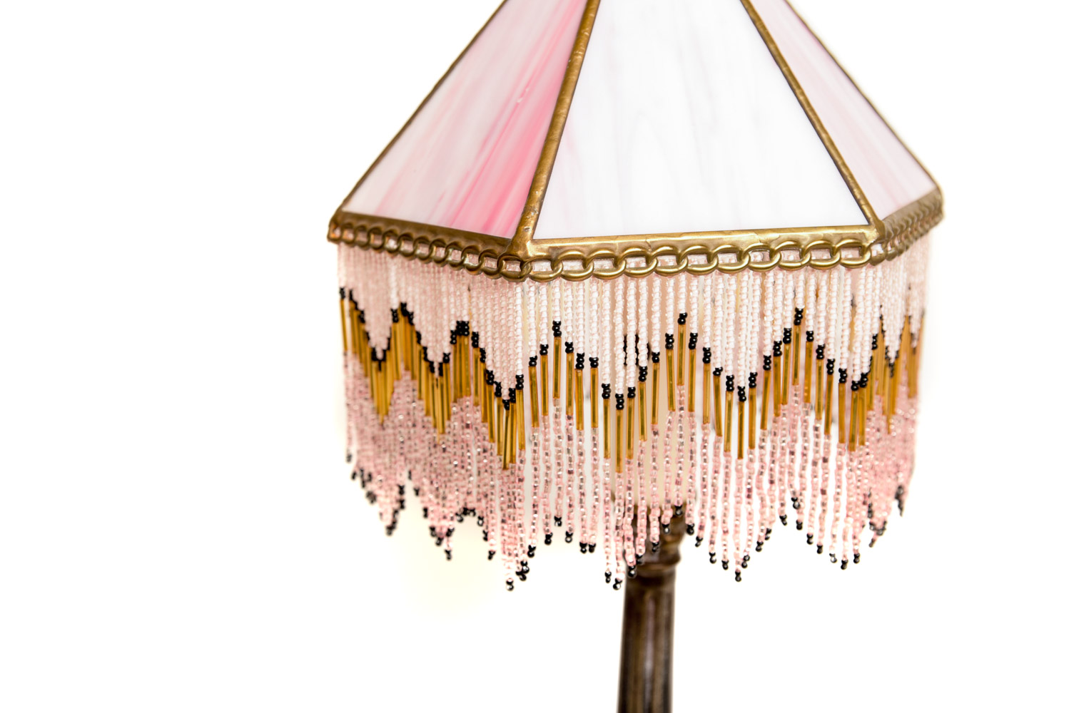 Vintage Slag Glass Accent Lamp