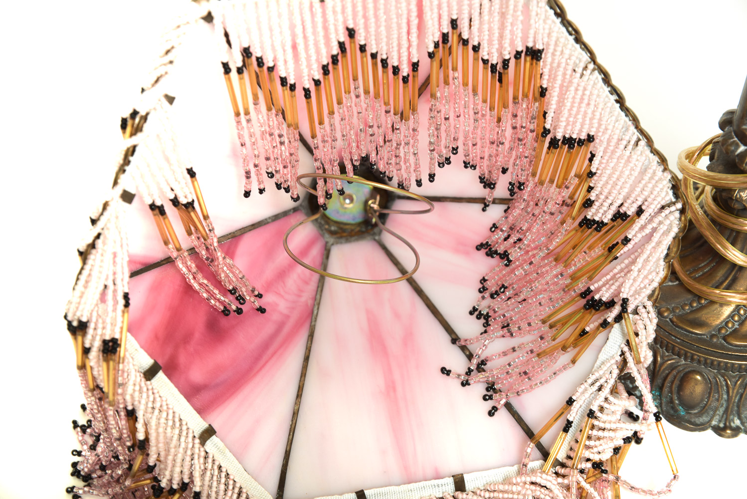 Vintage Slag Glass Accent Lamp