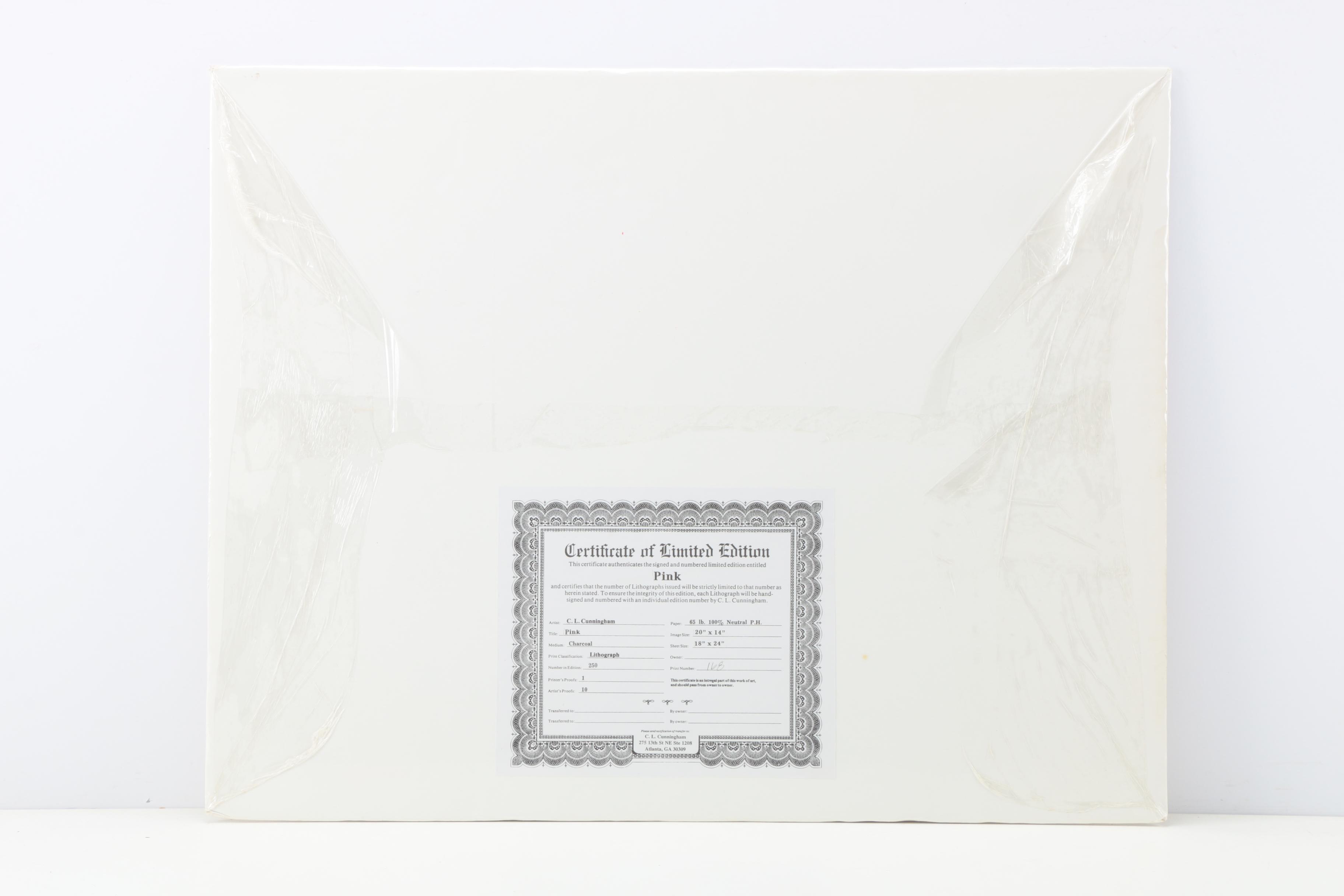 C.L. Cunningham Limited Edition Offset Lithograph on Paper "Pink"