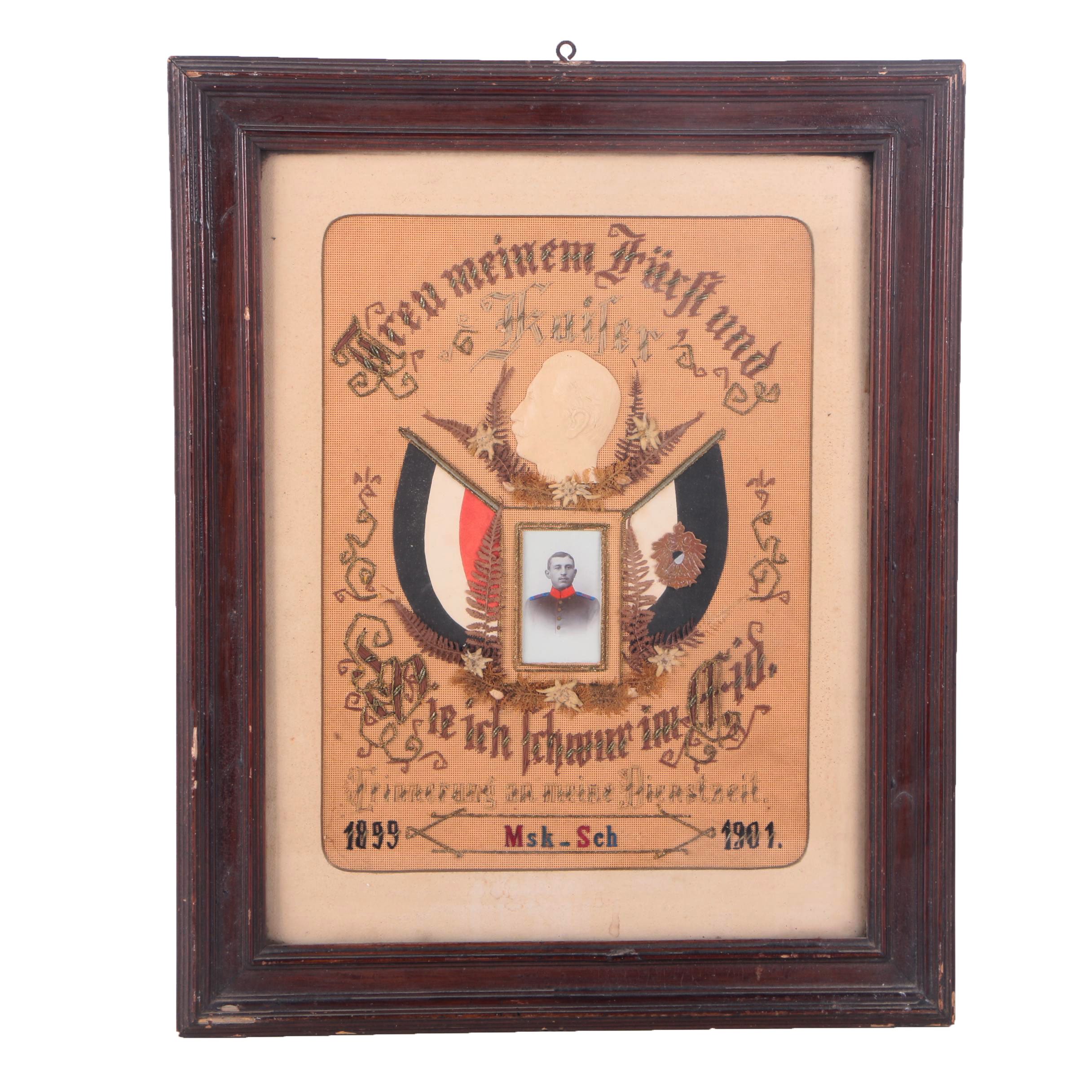 Antique German Language Military Service Shadow Box