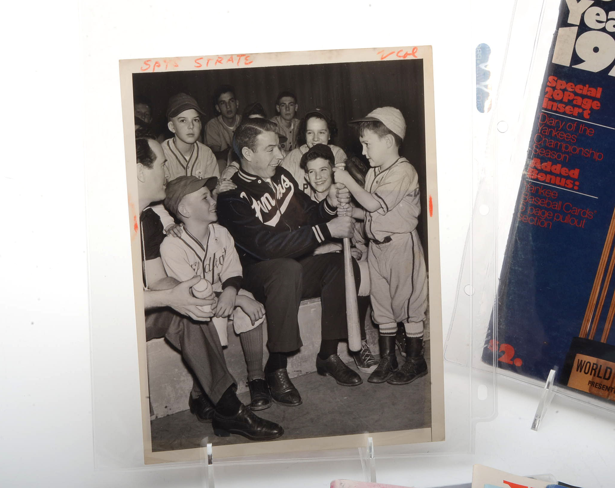 DiMaggio Photo with Yankee Programs