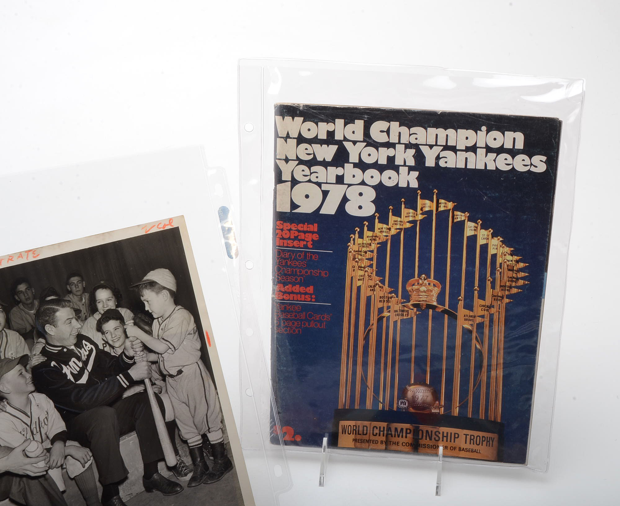 DiMaggio Photo with Yankee Programs