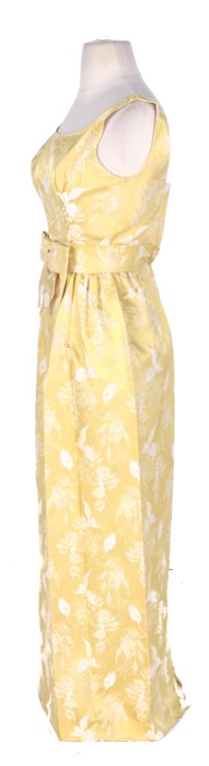 Vintage 1960s Gold Brocade Column Dress
