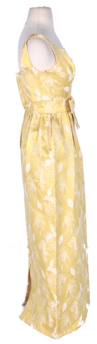Vintage 1960s Gold Brocade Column Dress