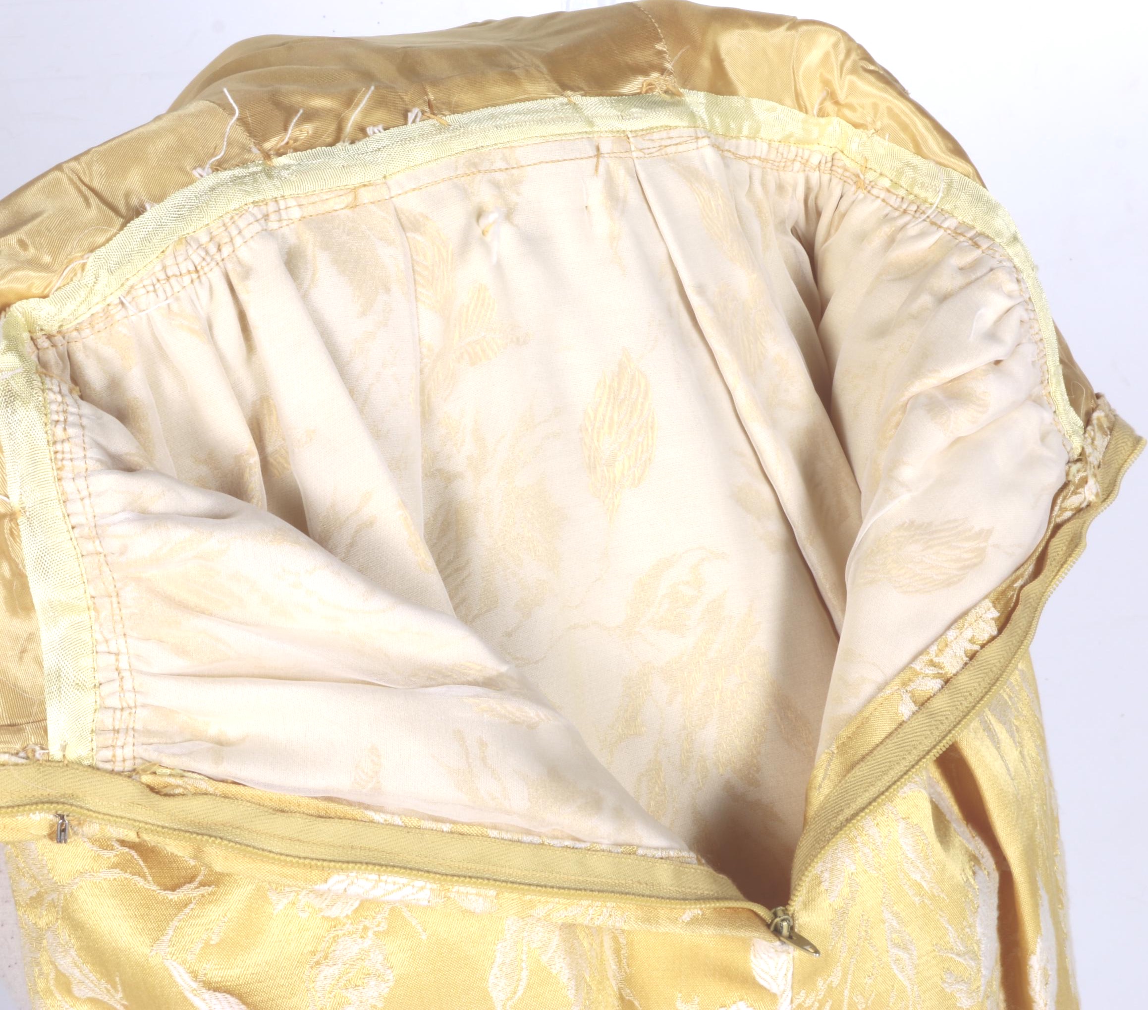 Vintage 1960s Gold Brocade Column Dress