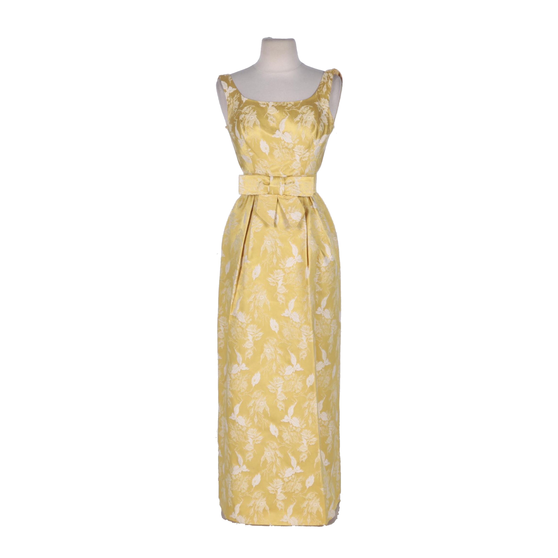 Vintage 1960s Gold Brocade Column Dress