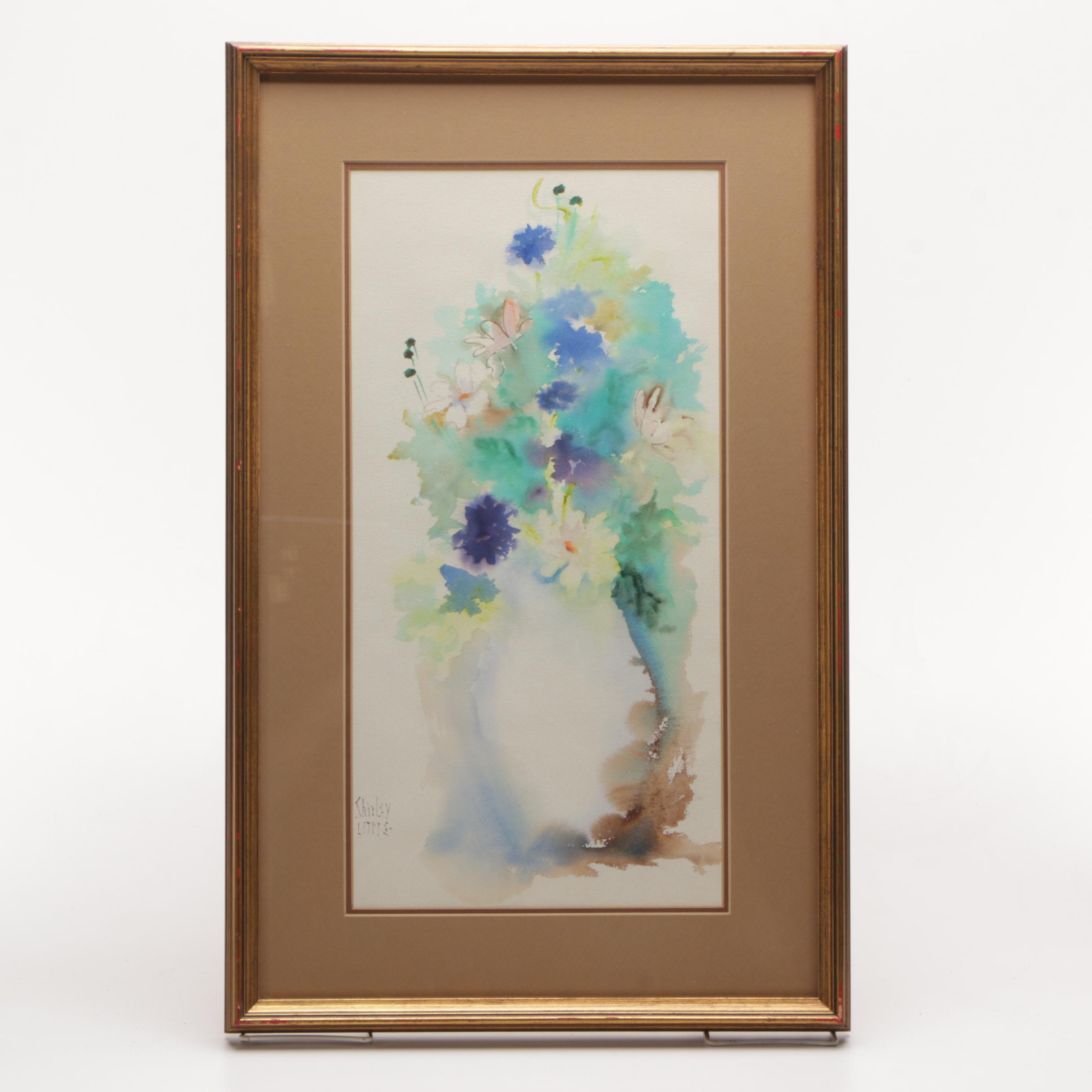 Shirley Little Watercolor Painting of Floral Still Life