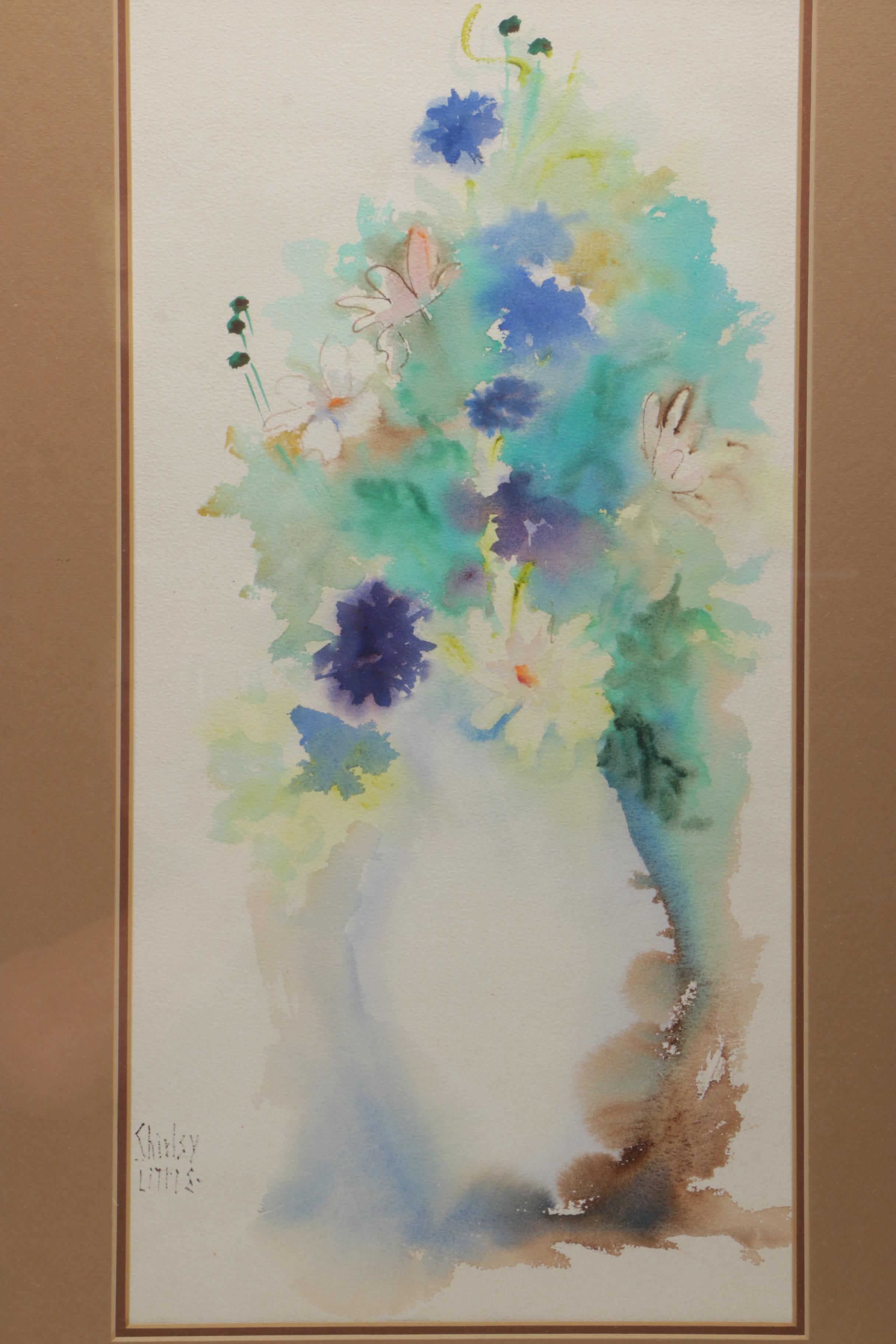 Shirley Little Watercolor Painting of Floral Still Life