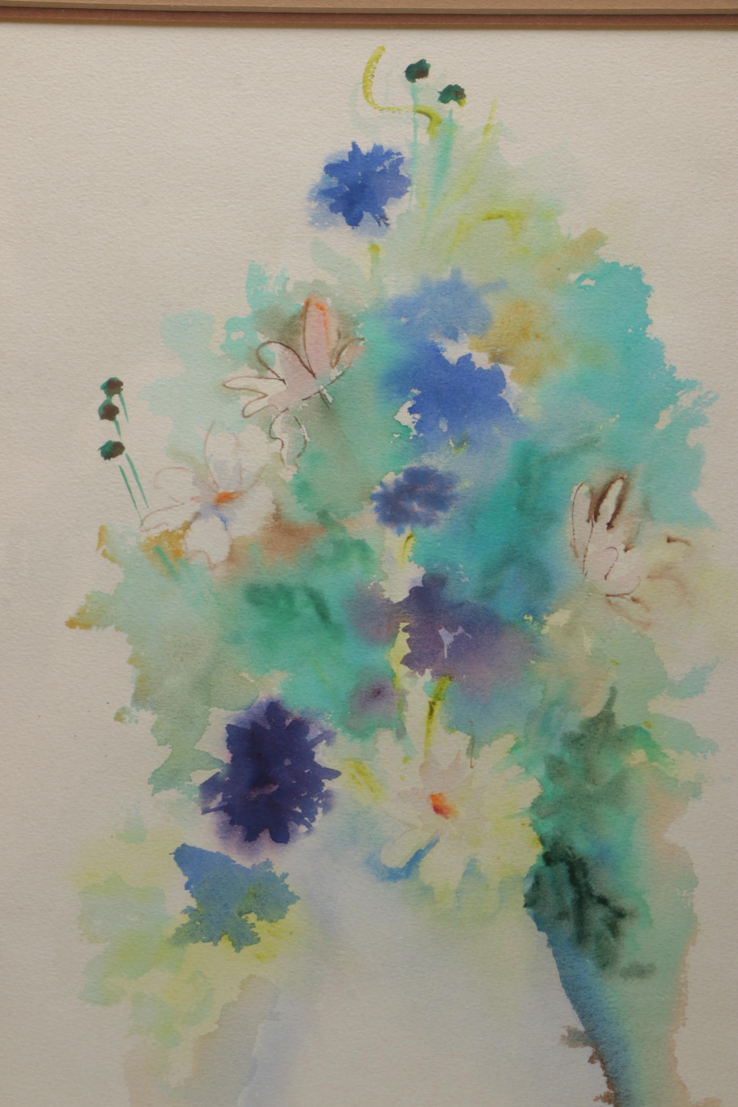 Shirley Little Watercolor Painting of Floral Still Life