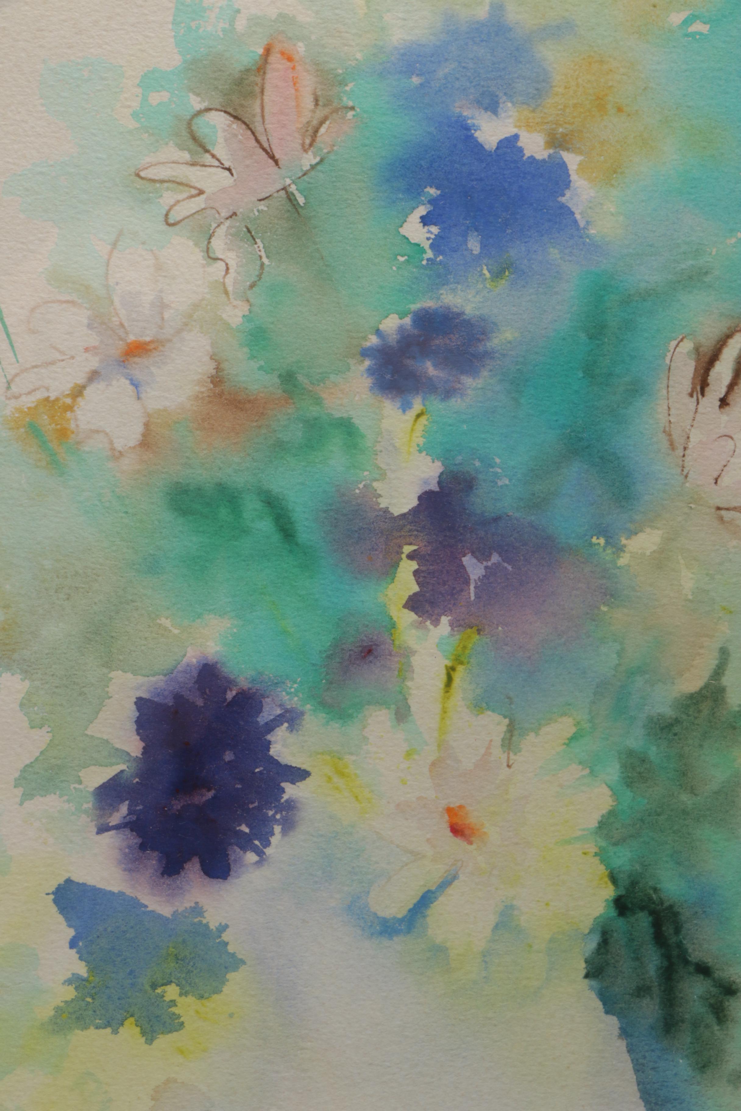 Shirley Little Watercolor Painting of Floral Still Life