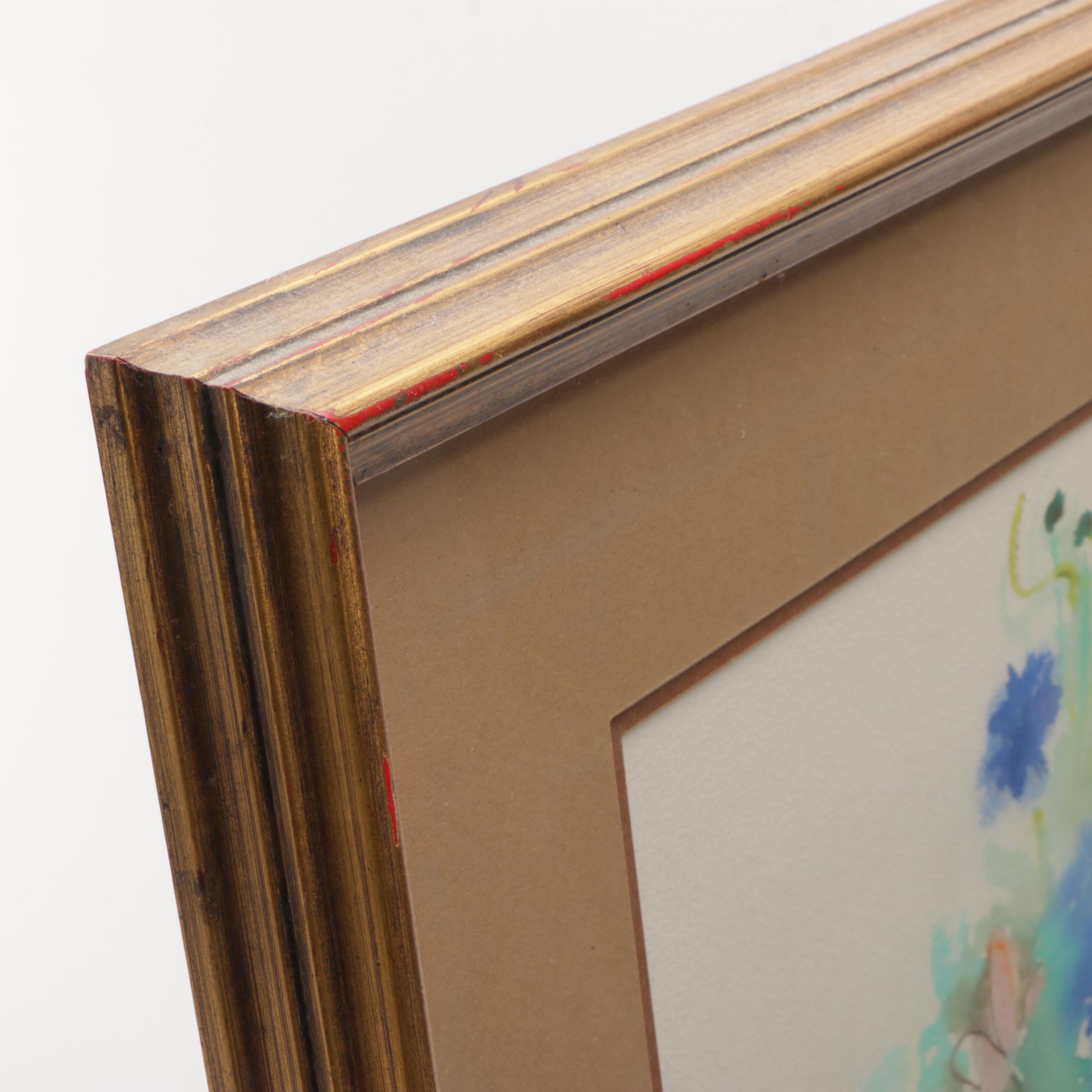 Shirley Little Watercolor Painting of Floral Still Life