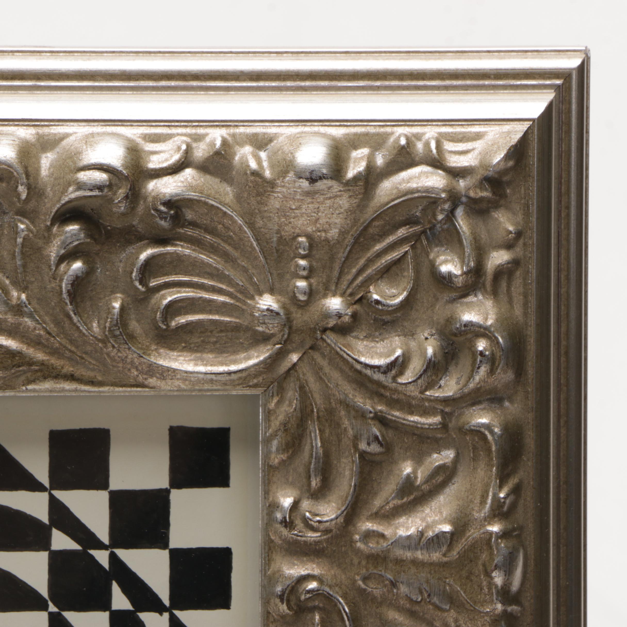 Ink Drawing on Paper of Op Art Composition