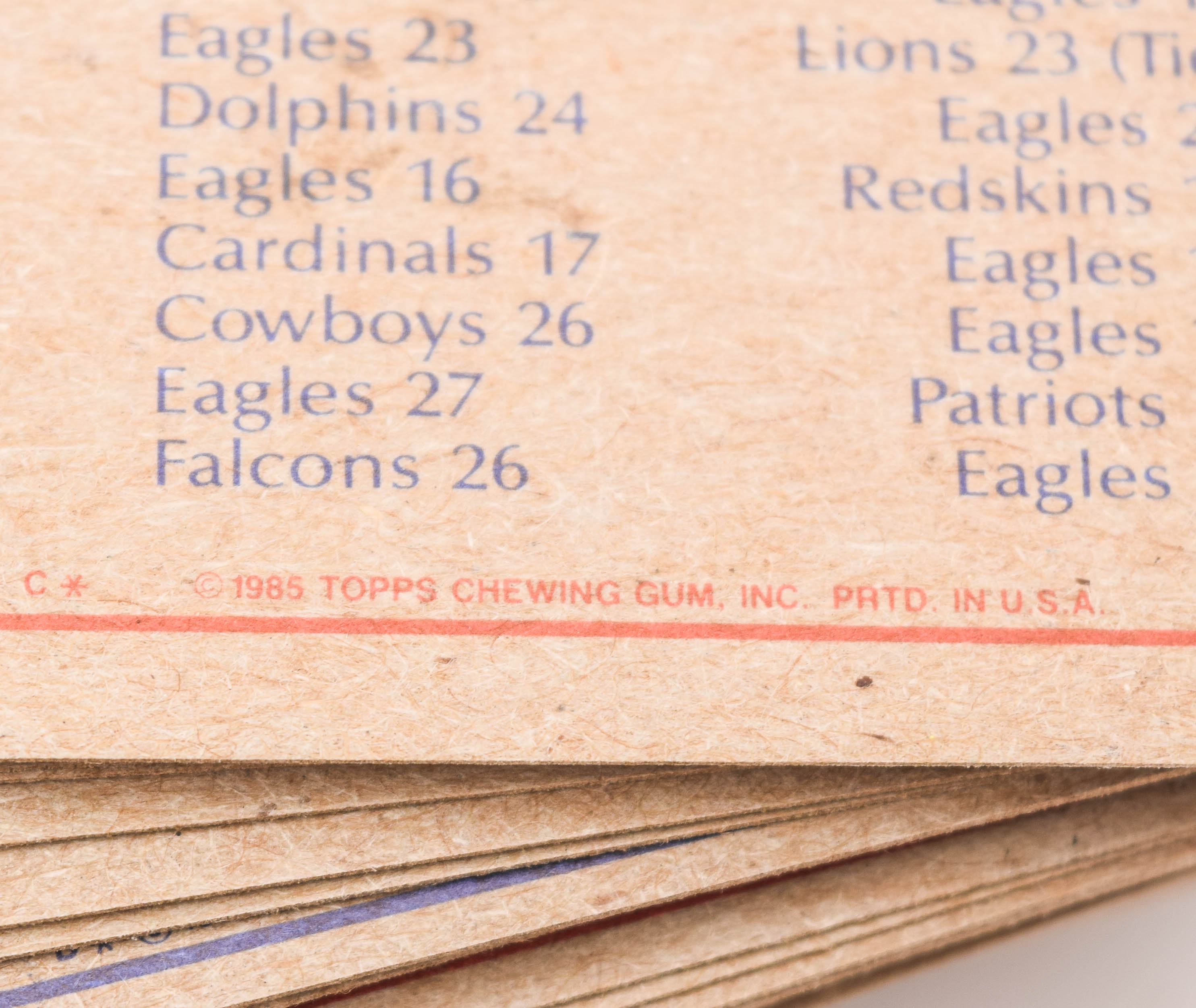 1985 and 1986 Topps Football Cards