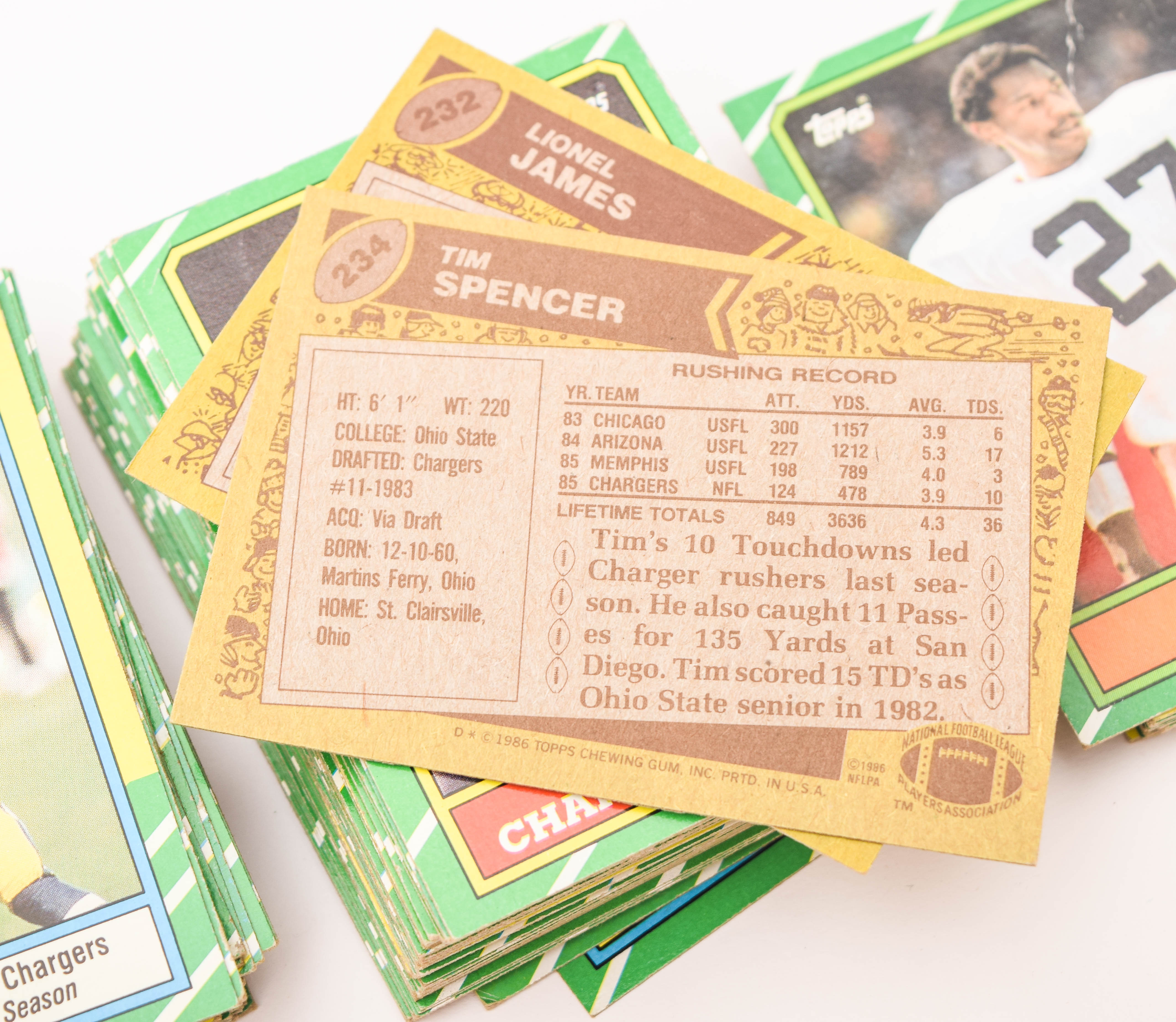 1985 and 1986 Topps Football Cards