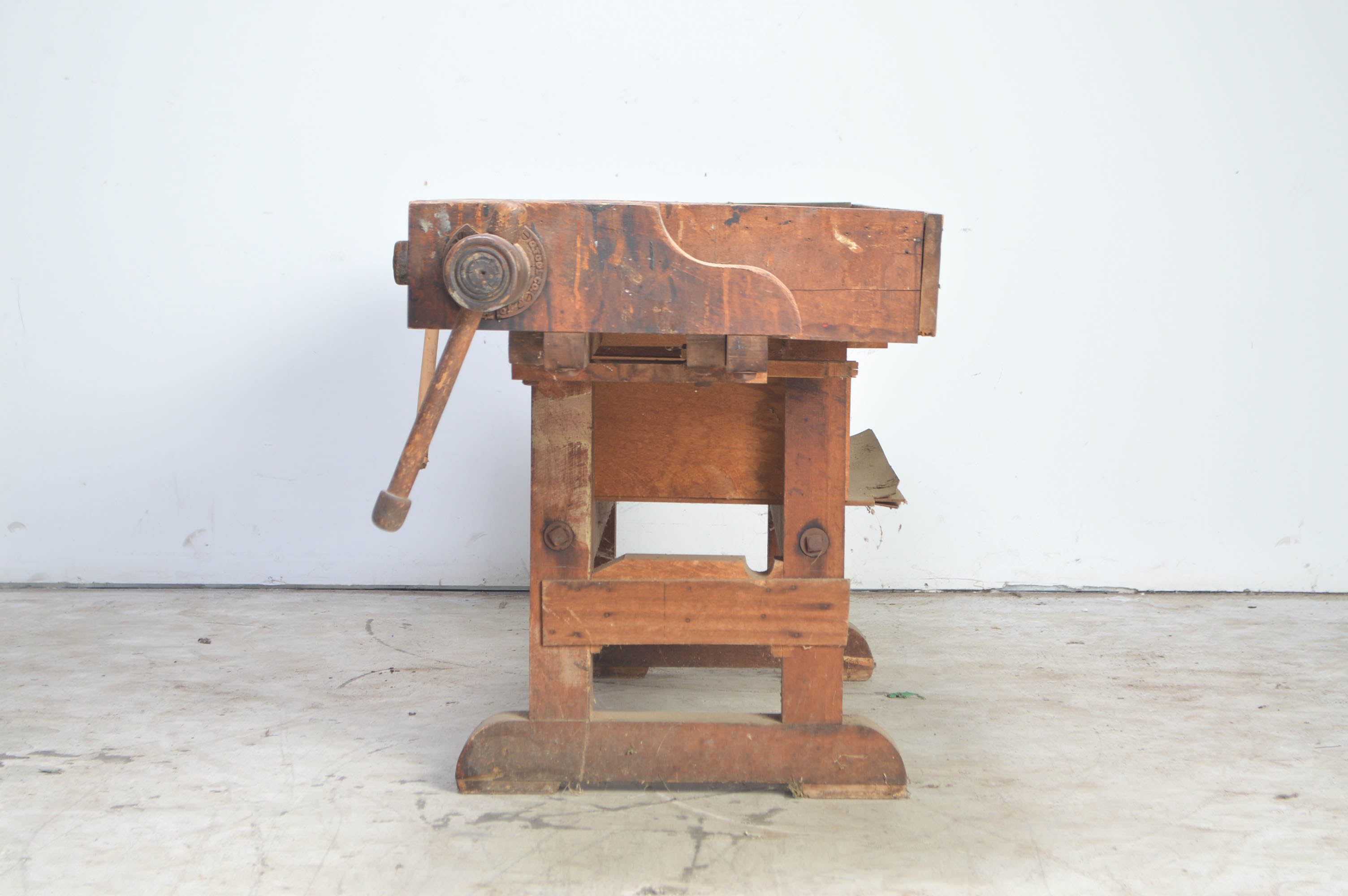 Antique Maple Ohio Tool Co. Cabinet Maker's Workbench