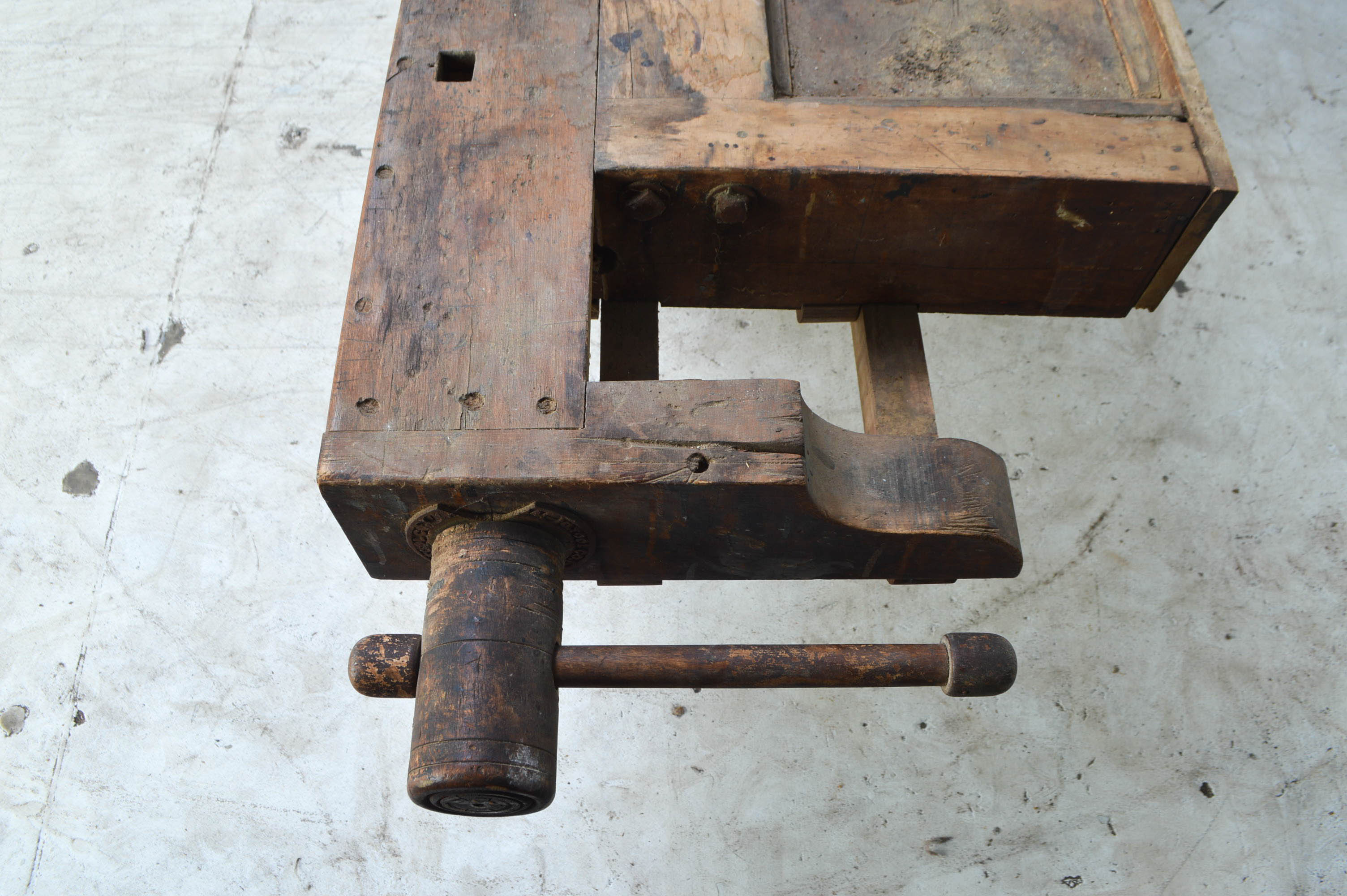 Antique Maple Ohio Tool Co. Cabinet Maker's Workbench