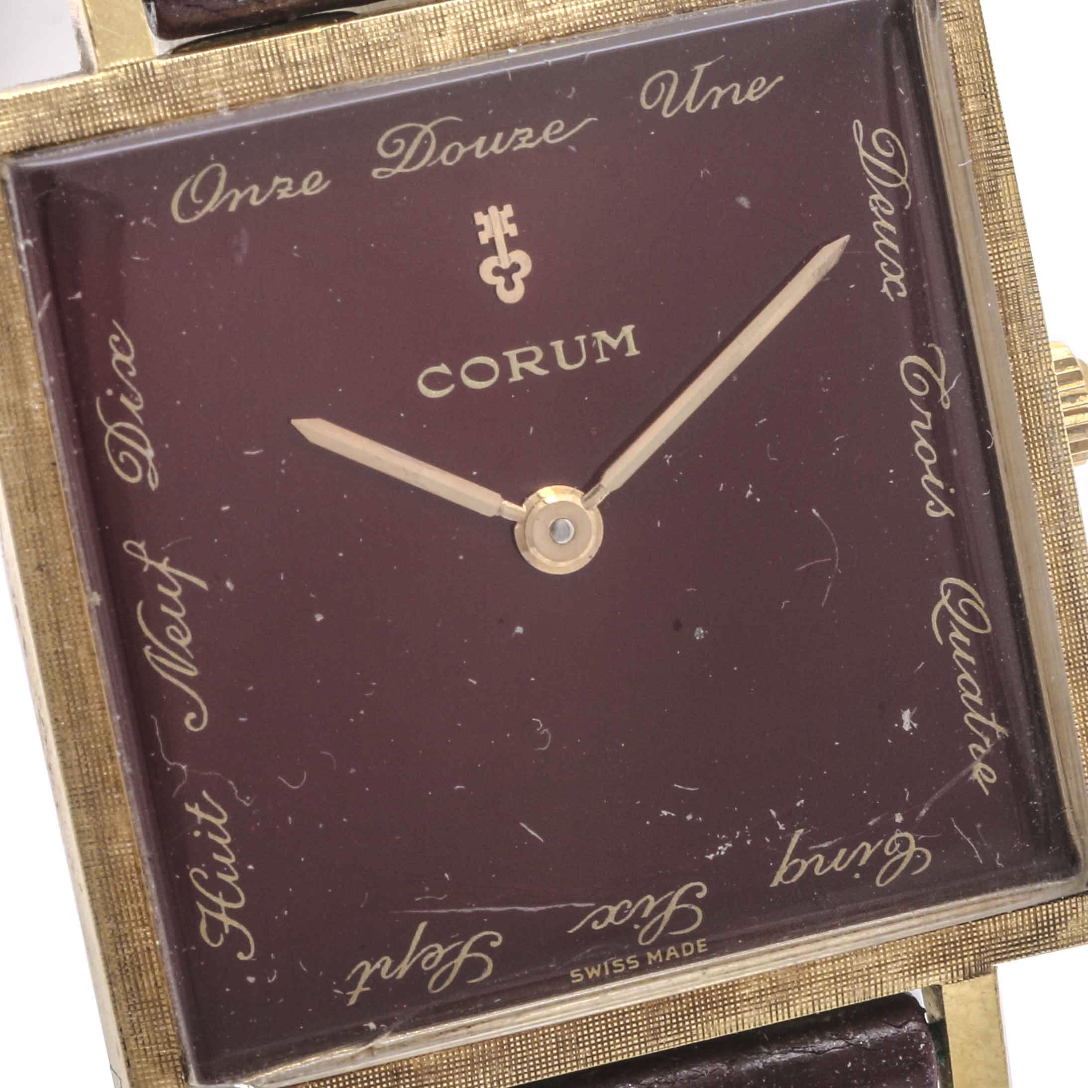 18K Yellow Gold Corum Watch With Case