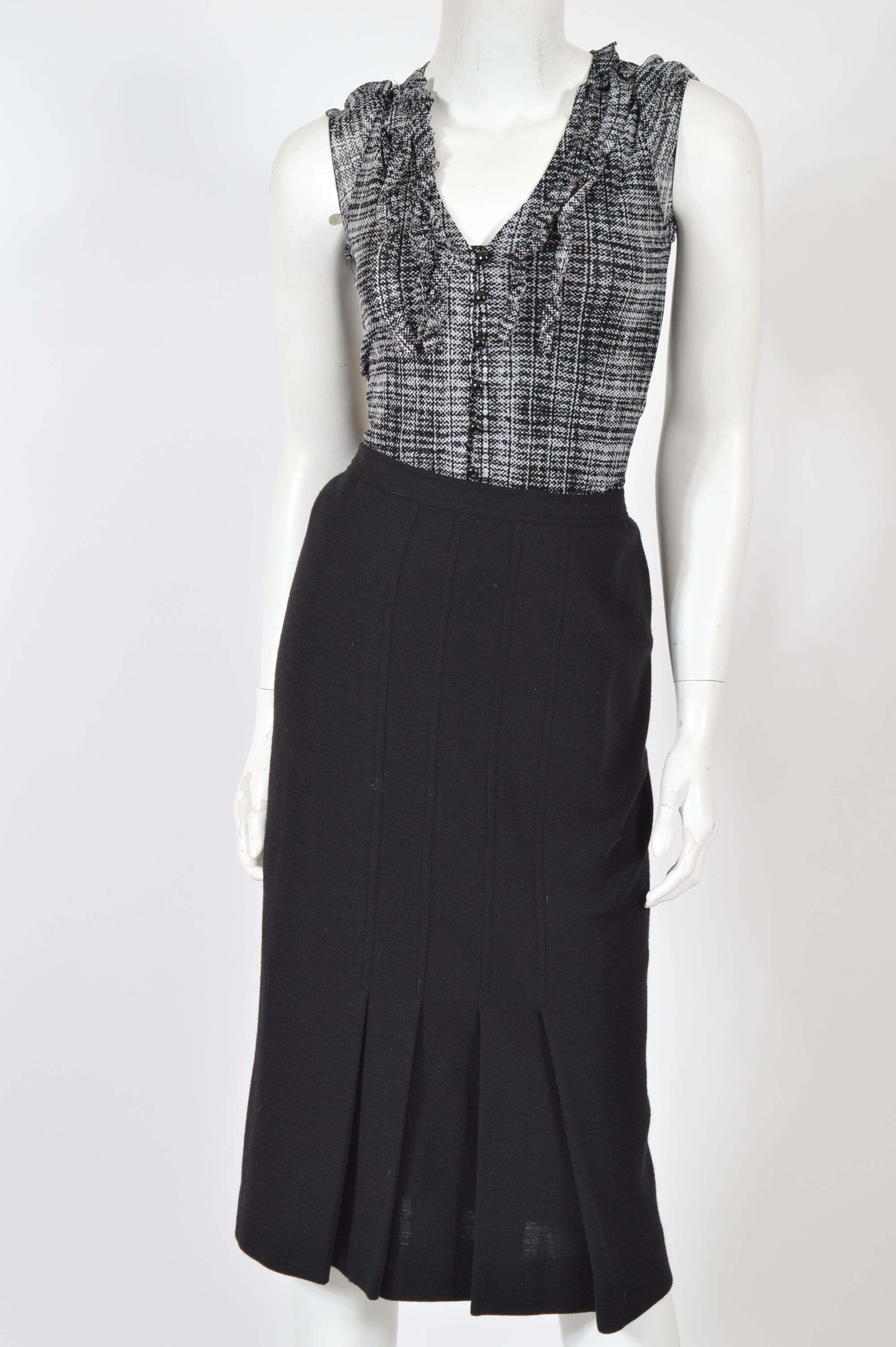 Black Chanel Skirt and Tahari Blazer