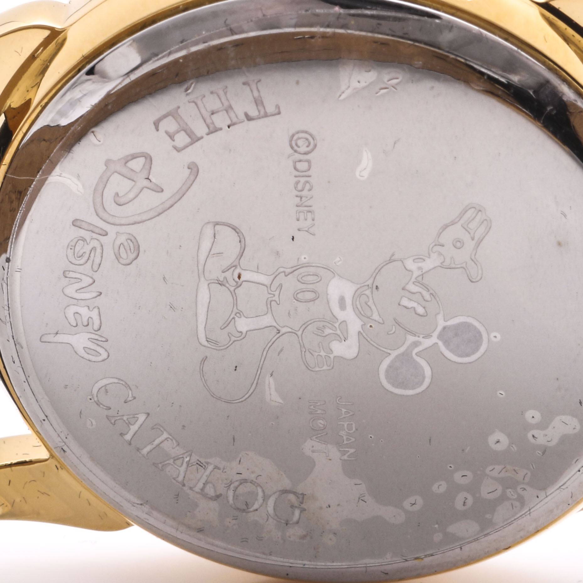 Disney Gold Tone and Black Leather Mickey Mouse Watch