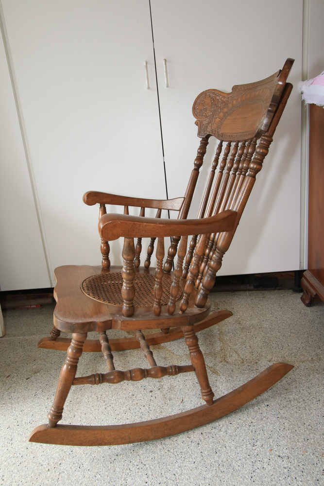 Wooden Vintage Rocking Chair by Lock 1776 Furniture Company