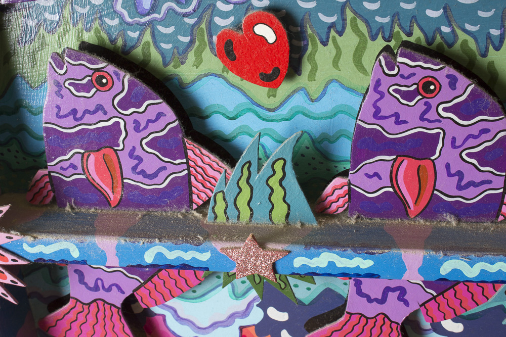 Sal Guastella "Swamp Surrender" 3D Painted Wood Composition