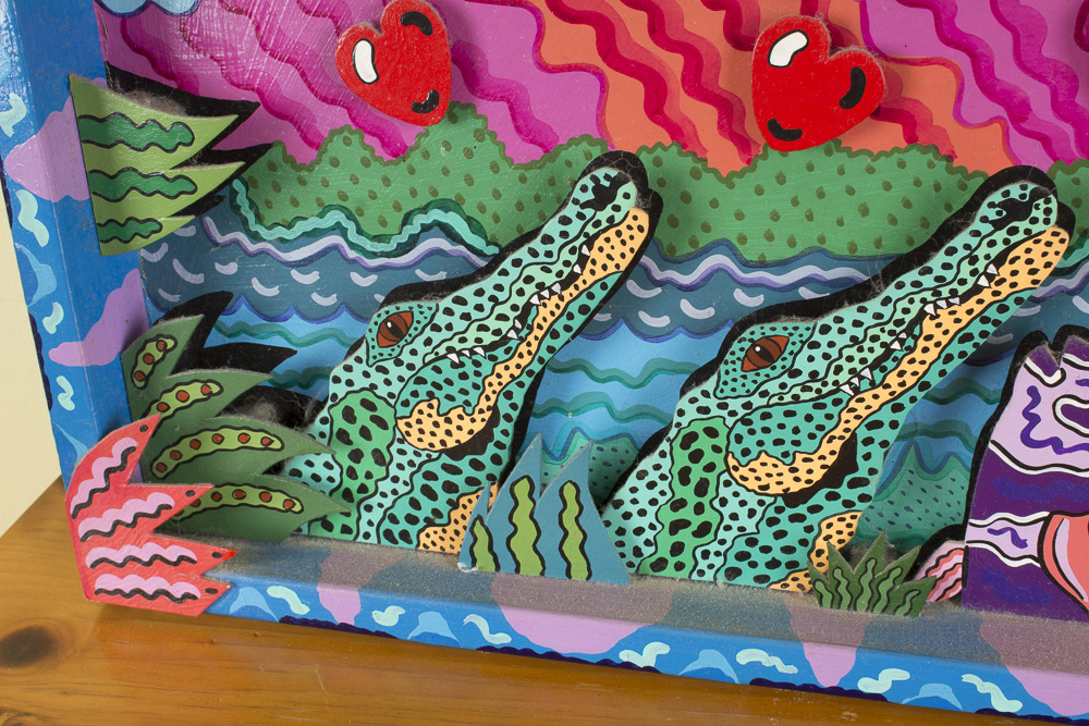 Sal Guastella "Swamp Surrender" 3D Painted Wood Composition