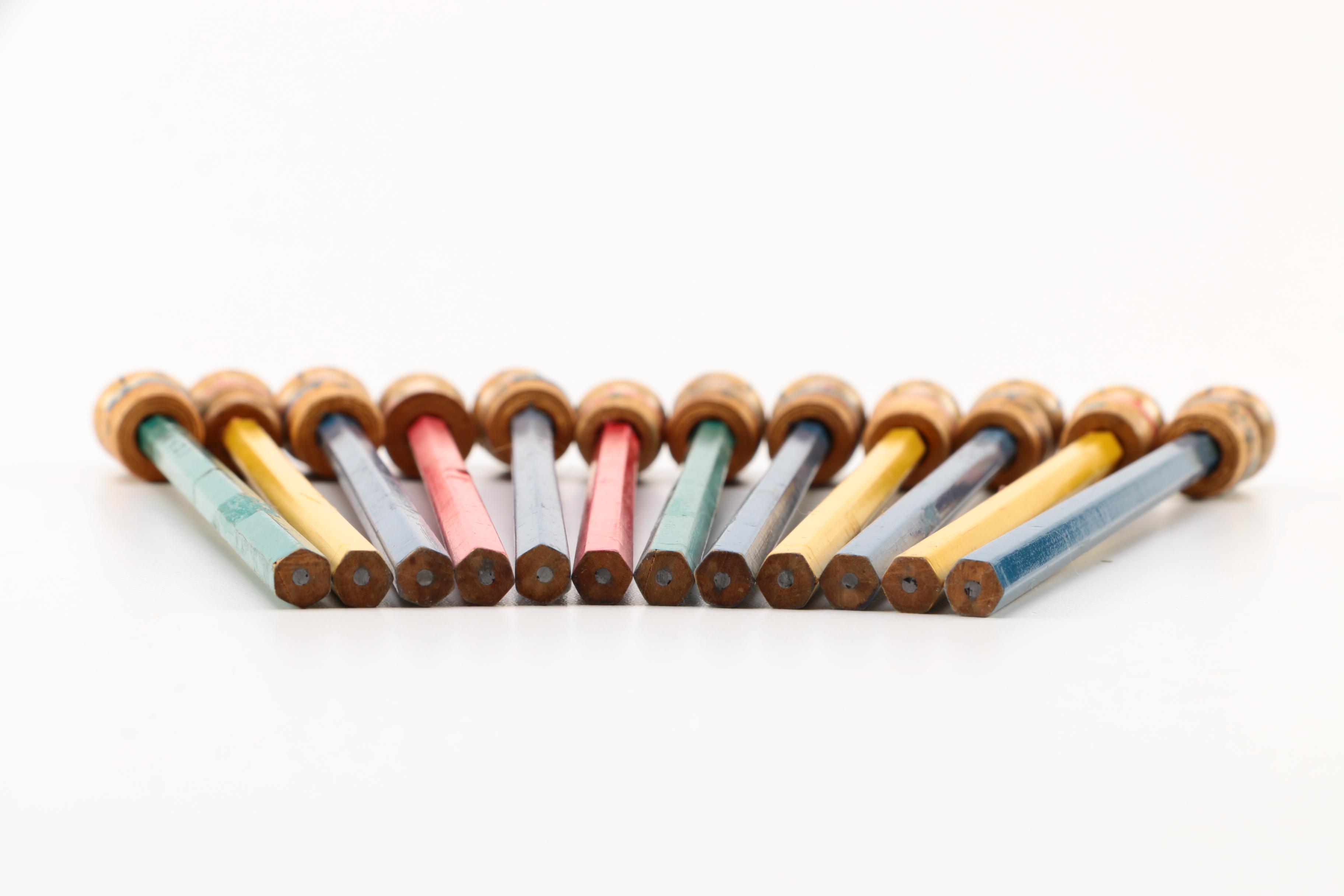 Vintage Chinese Souvenir Pencils with Toppers