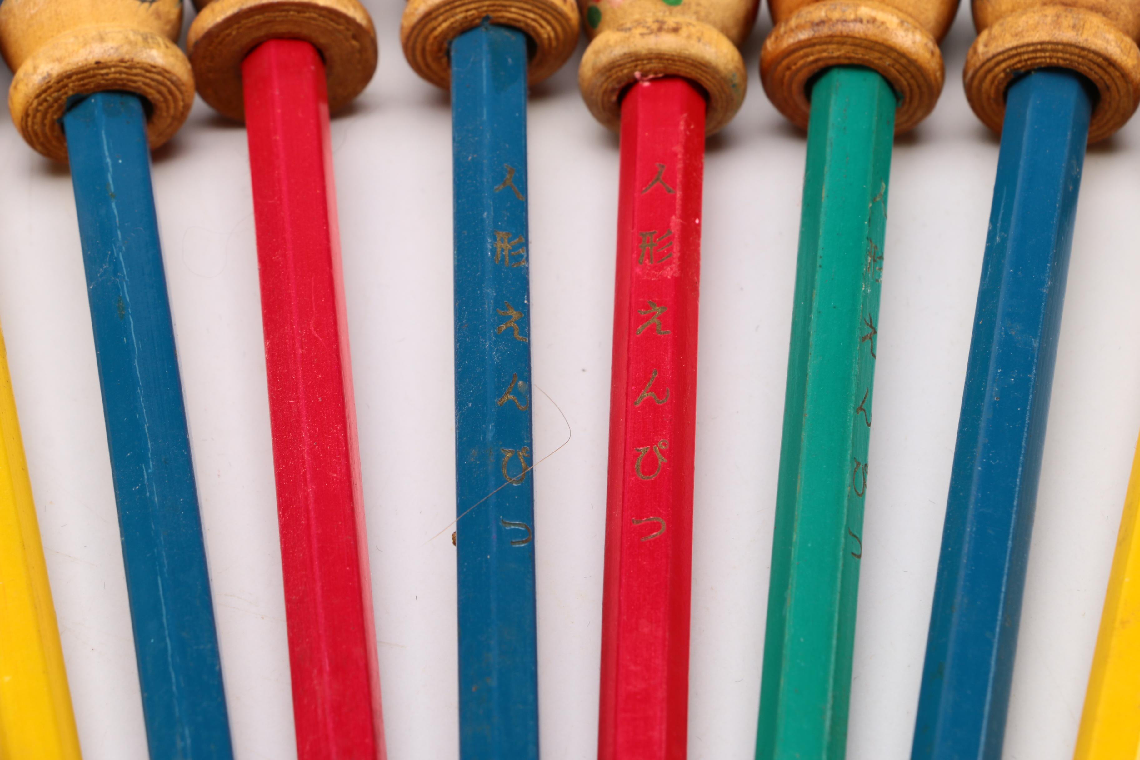 Vintage Chinese Souvenir Pencils with Toppers