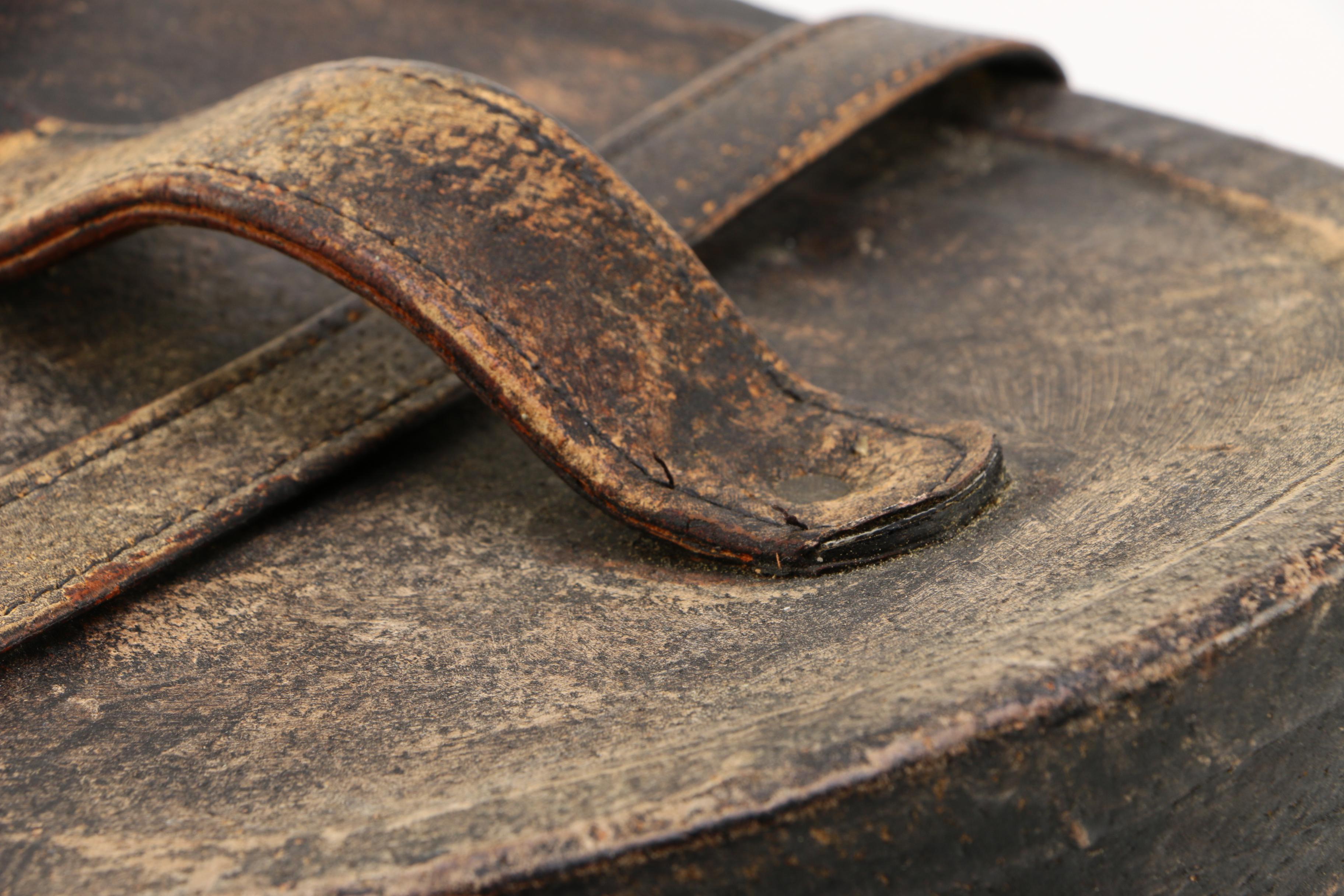 Antique Leather Hat Box