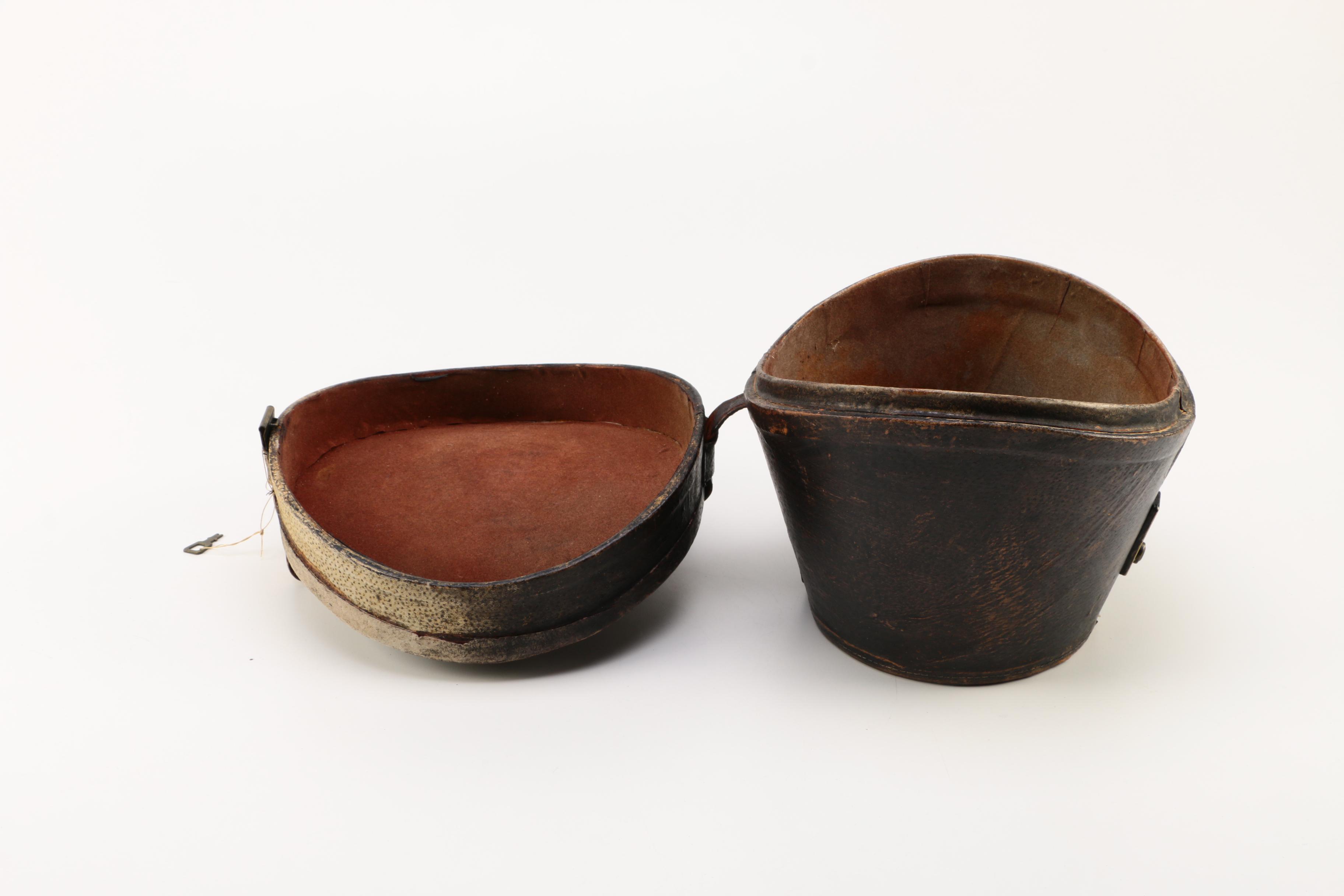 Antique Leather Hat Box