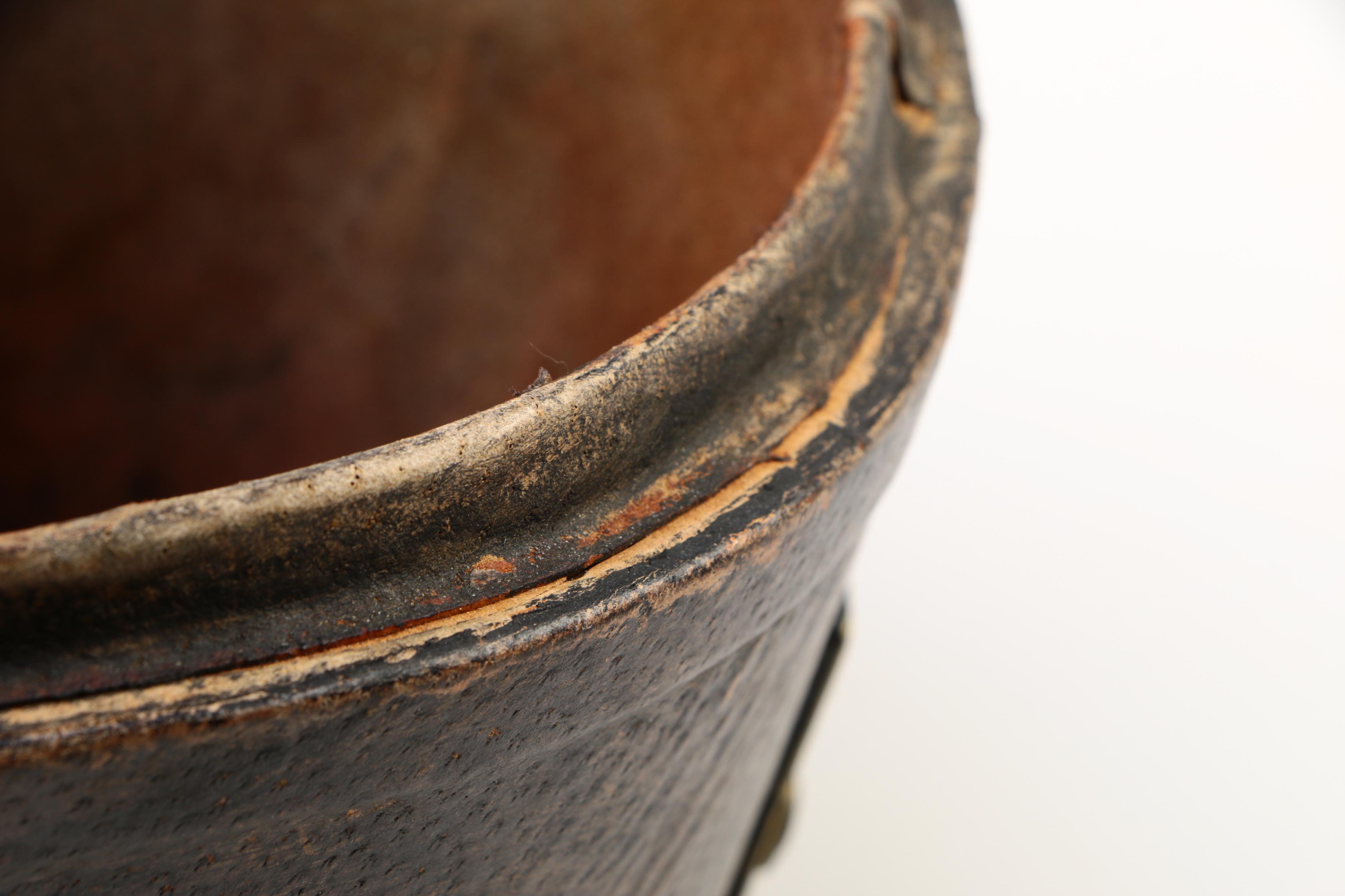 Antique Leather Hat Box