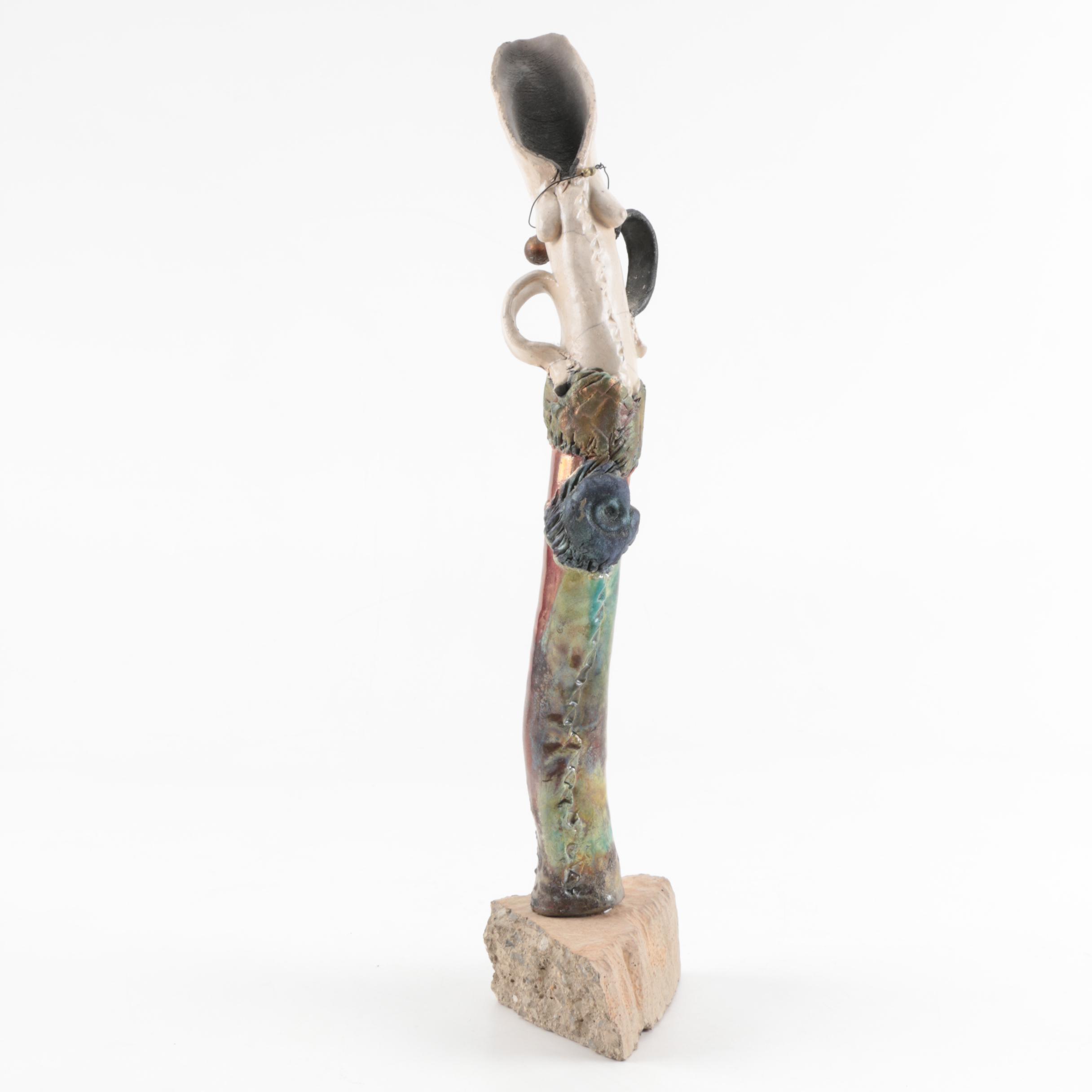 Raku Ceramic "goddess" Vase