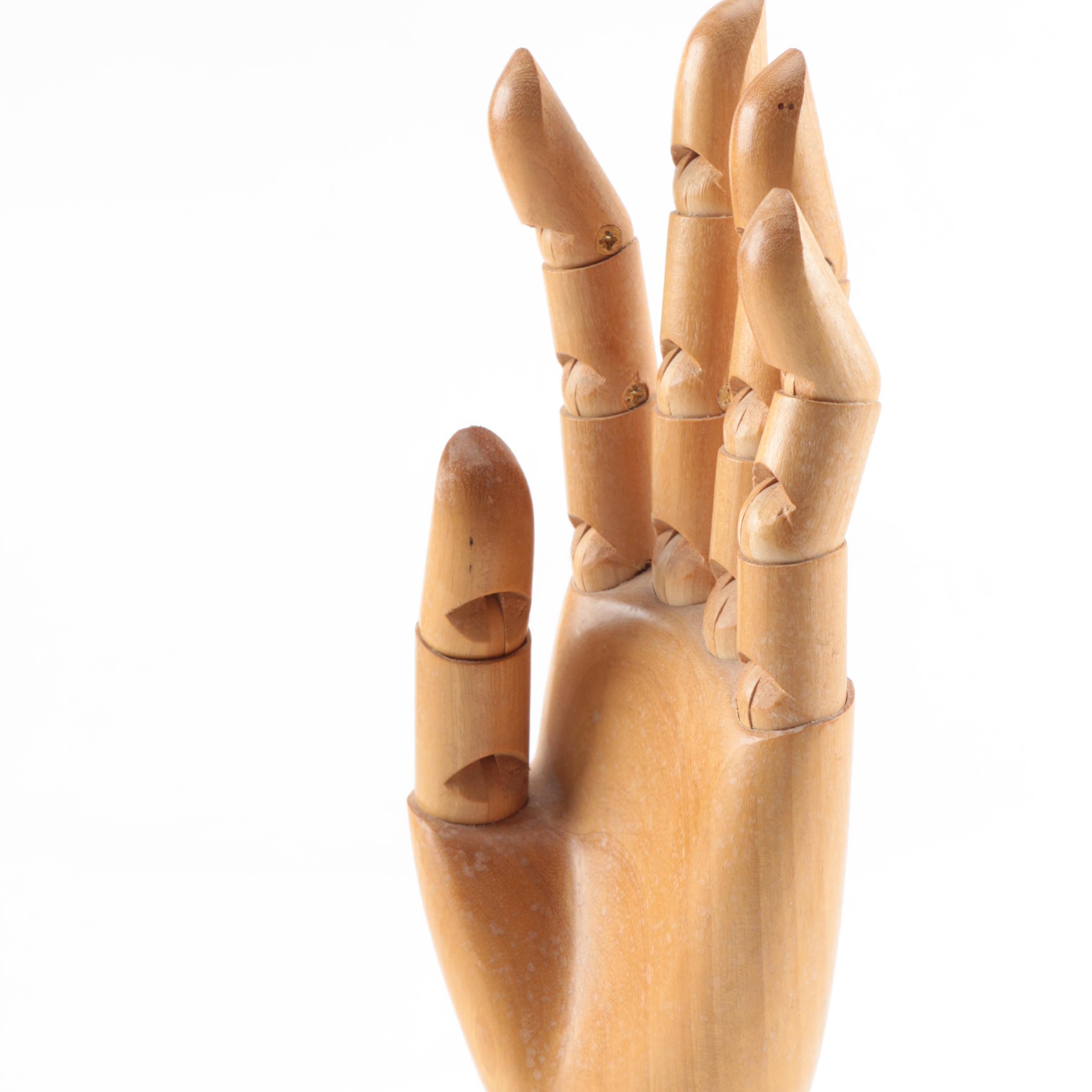 Pair of Wooden Mannequin Hands