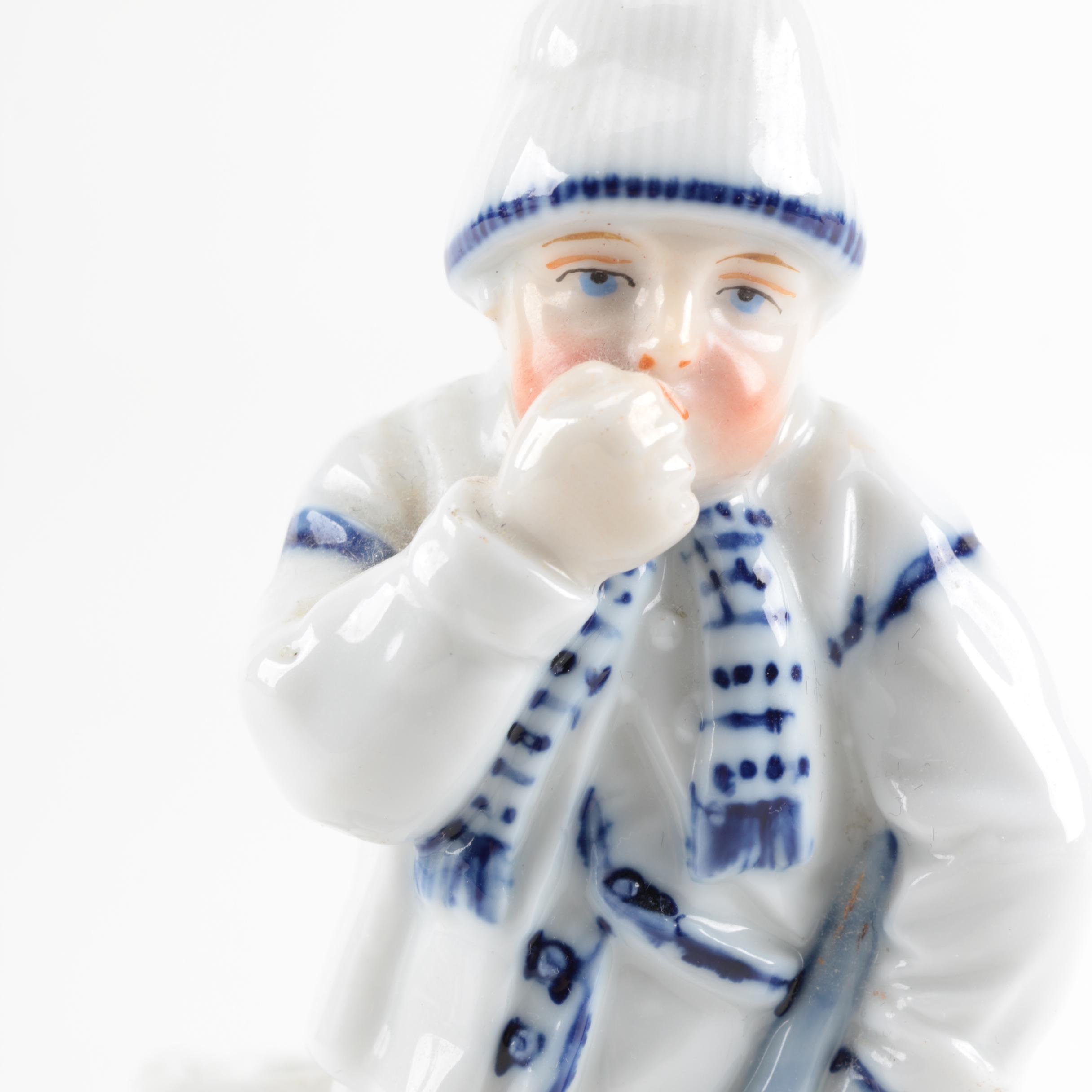 Ernst Bohne and Sons Porcelain Figural Match Holder