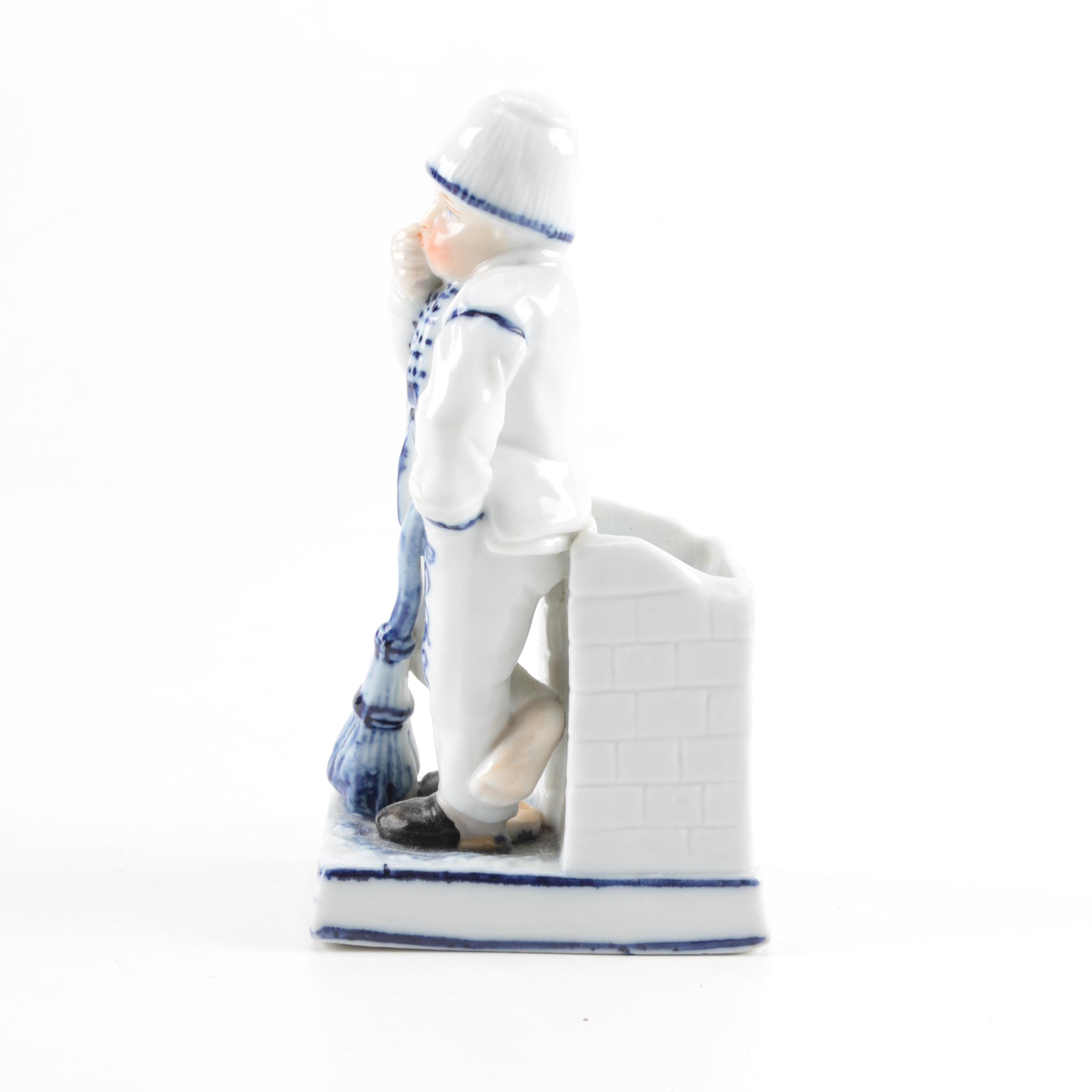 Ernst Bohne and Sons Porcelain Figural Match Holder