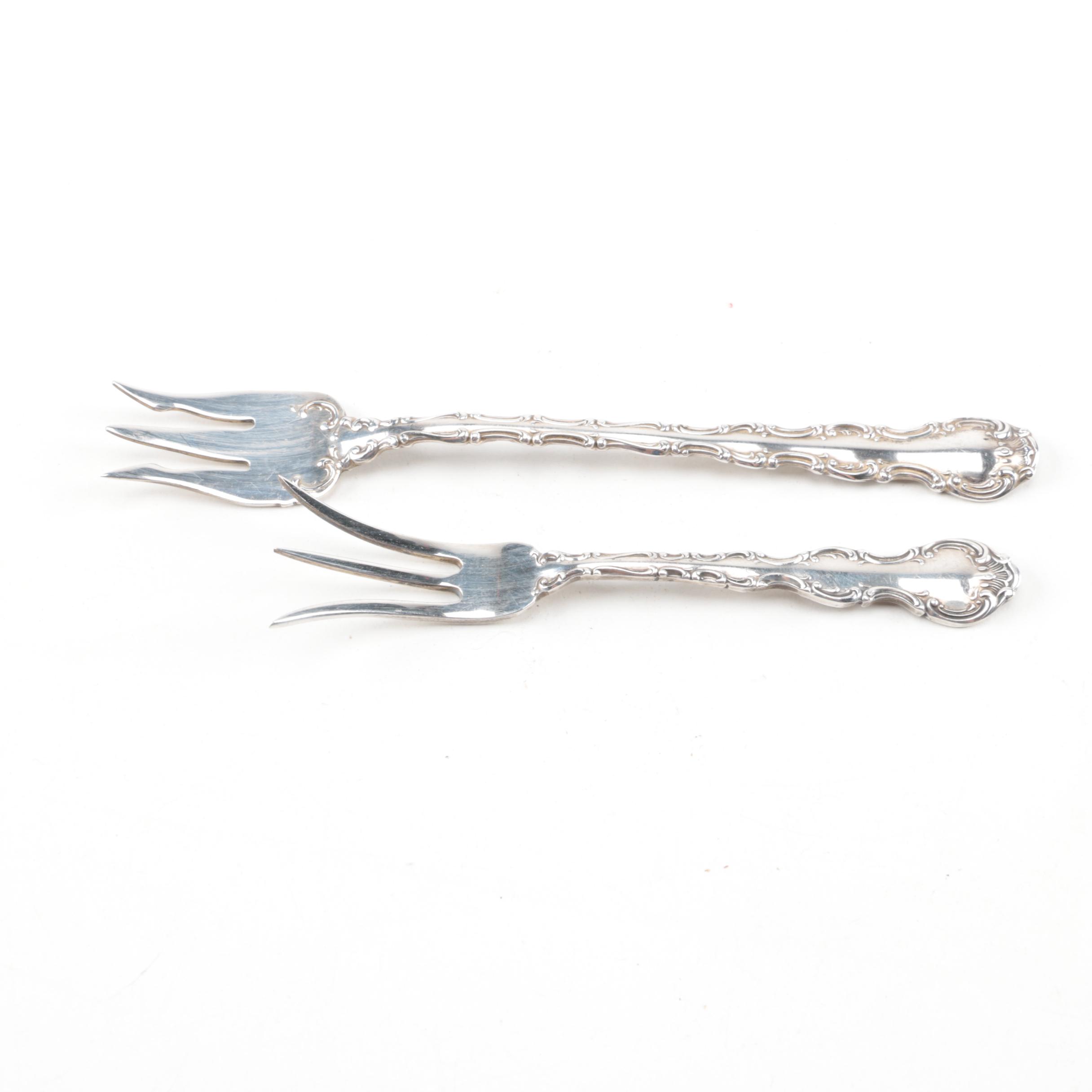 Gorham "Strasbourg" Sterling Silver Cocktail Fork and Lemon Fork