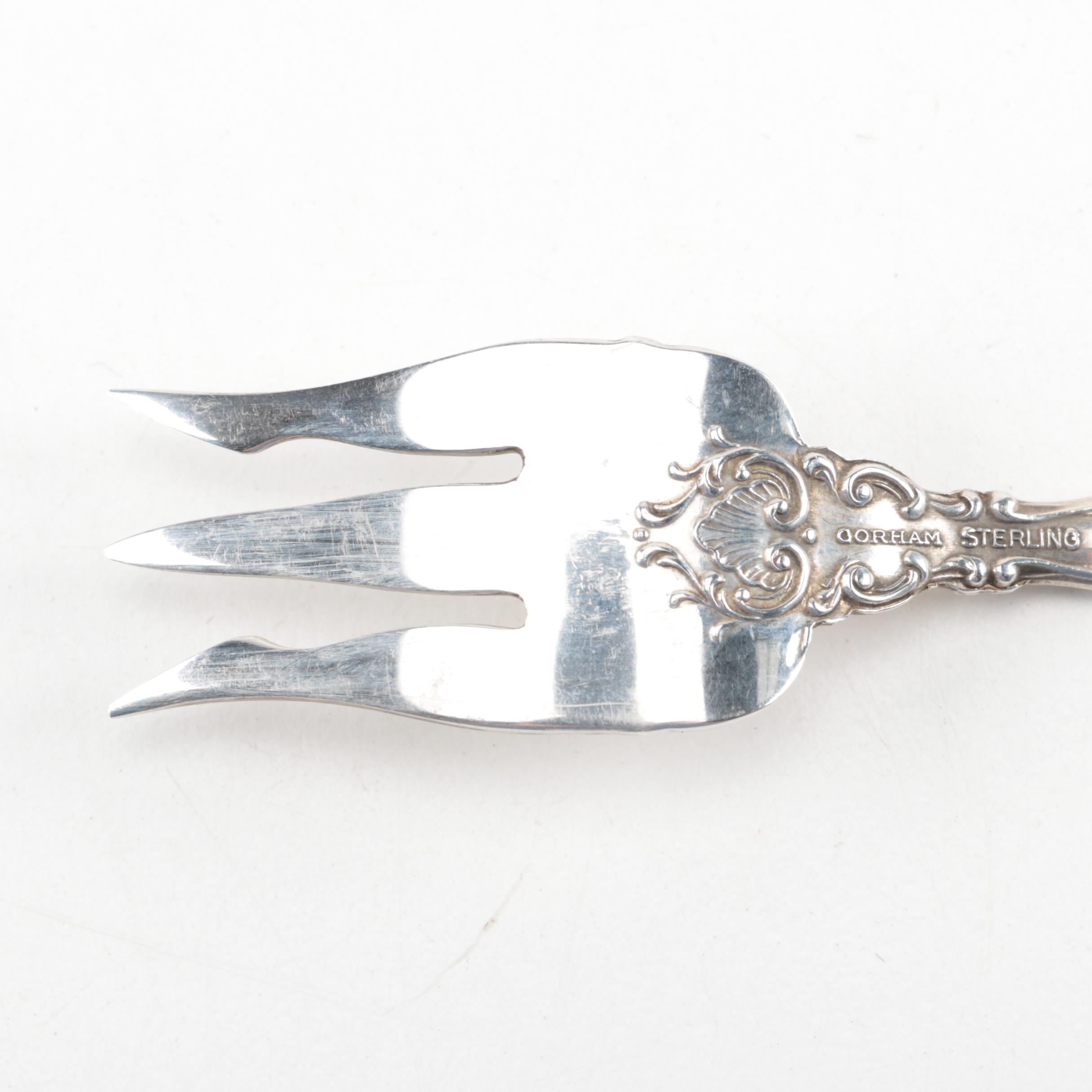 Gorham "Strasbourg" Sterling Silver Cocktail Fork and Lemon Fork