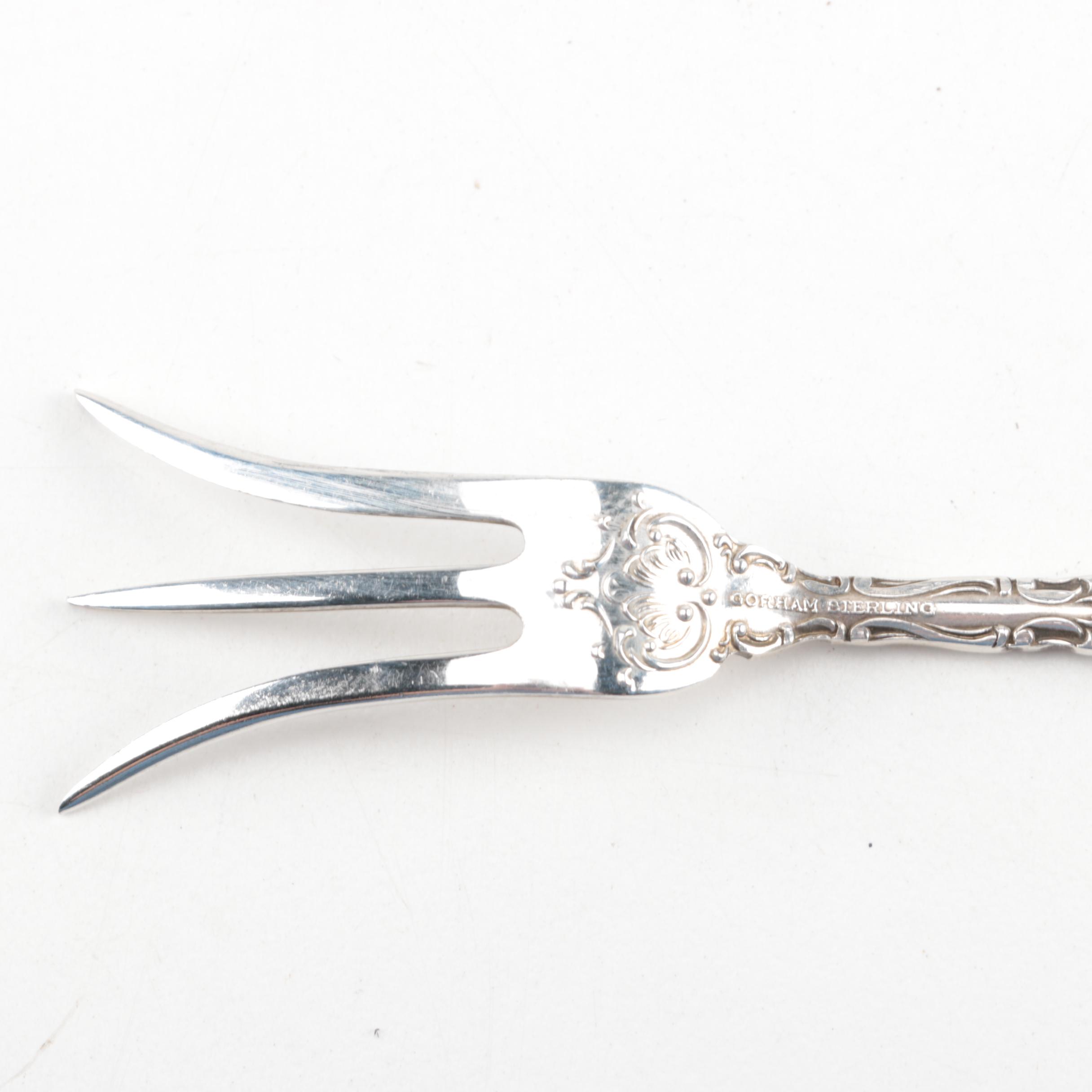 Gorham "Strasbourg" Sterling Silver Cocktail Fork and Lemon Fork
