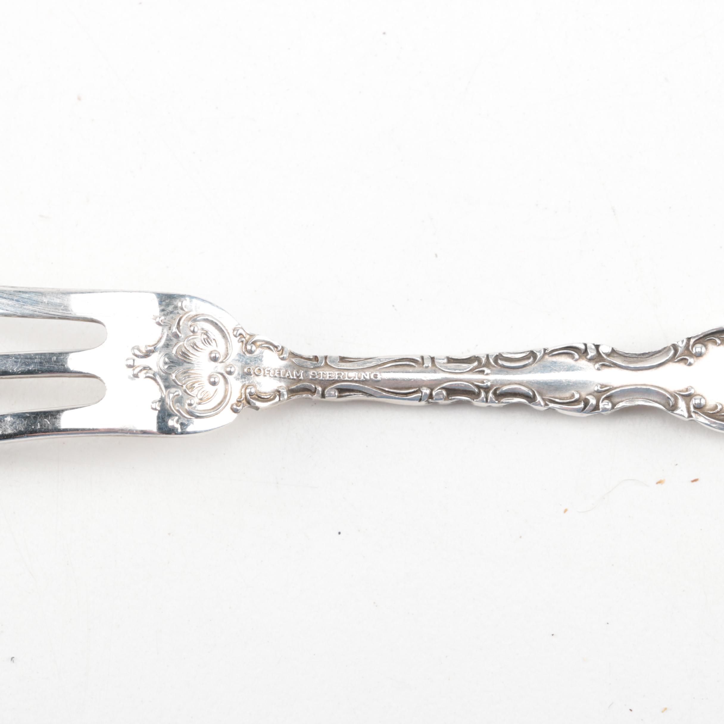Gorham "Strasbourg" Sterling Silver Cocktail Fork and Lemon Fork