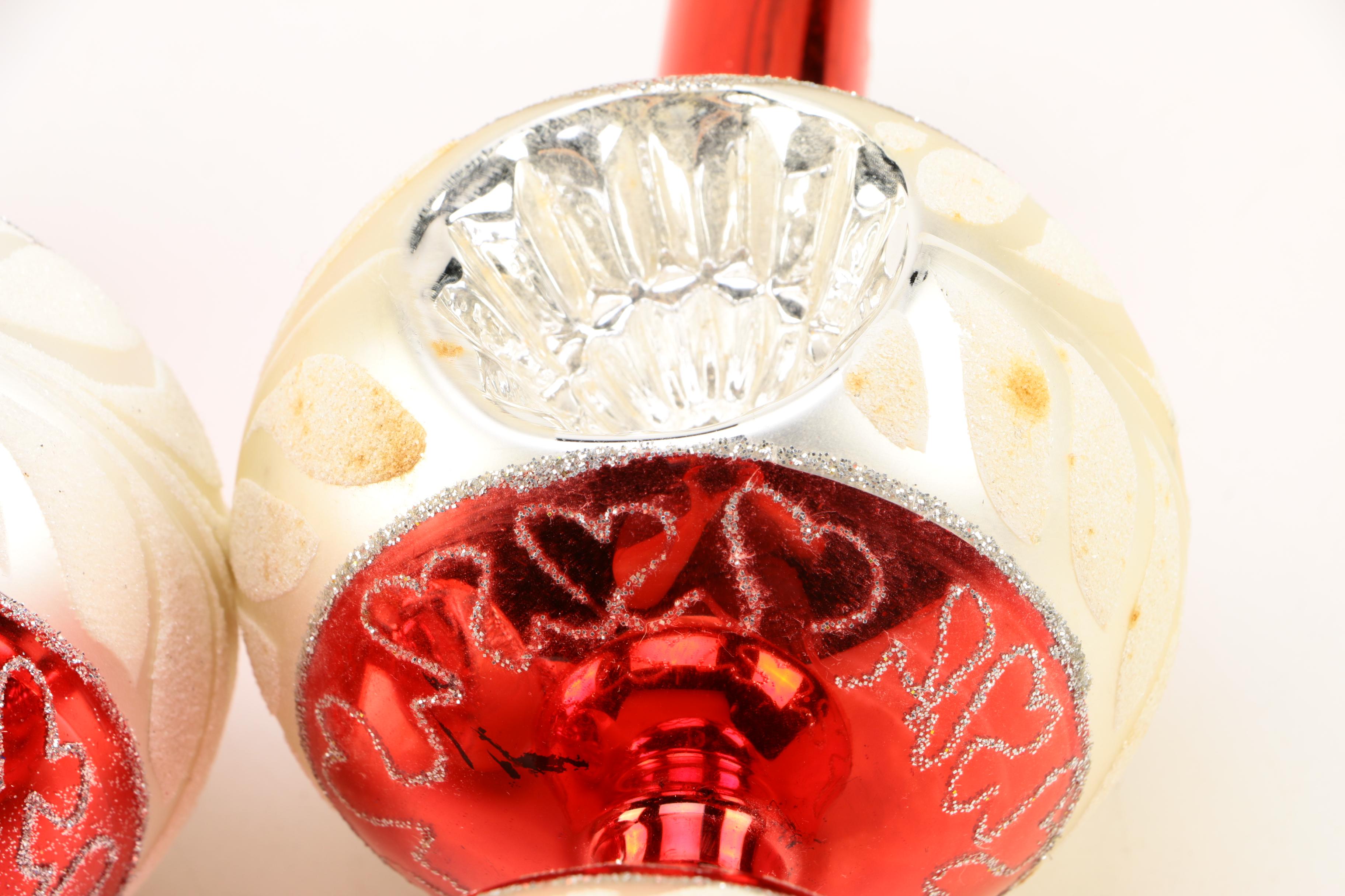 A Collection of Vintage 'Shiny Brite'-Style Tree Ornaments