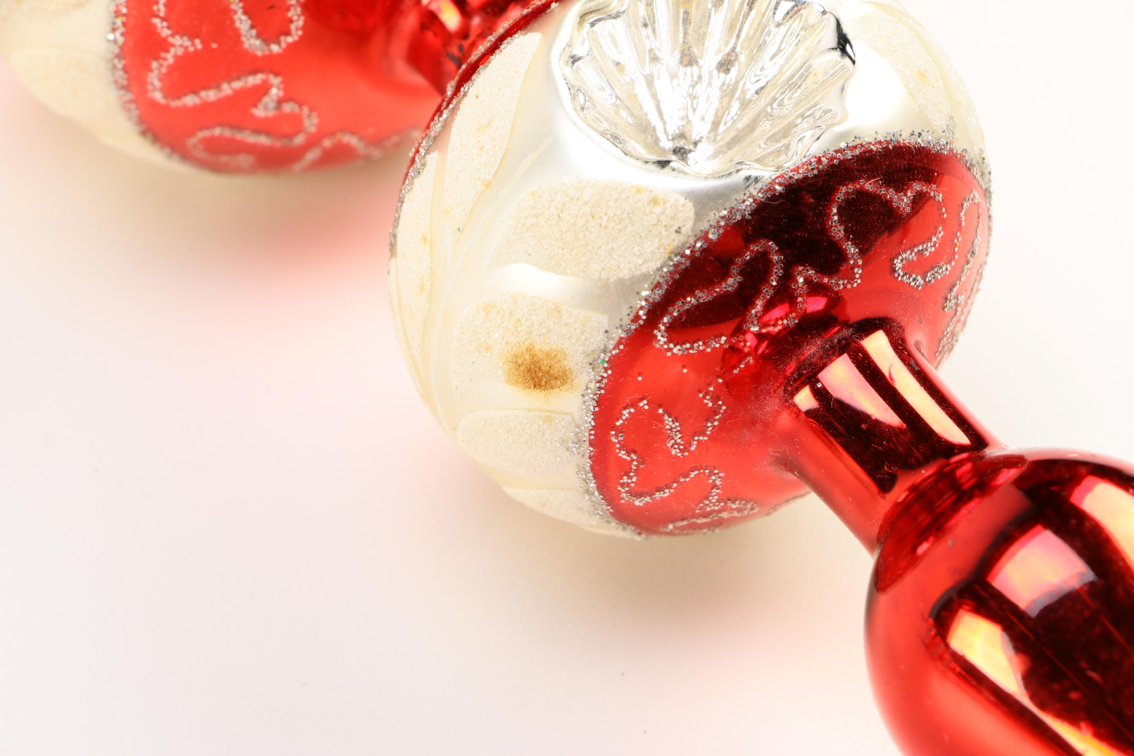 A Collection of Vintage 'Shiny Brite'-Style Tree Ornaments