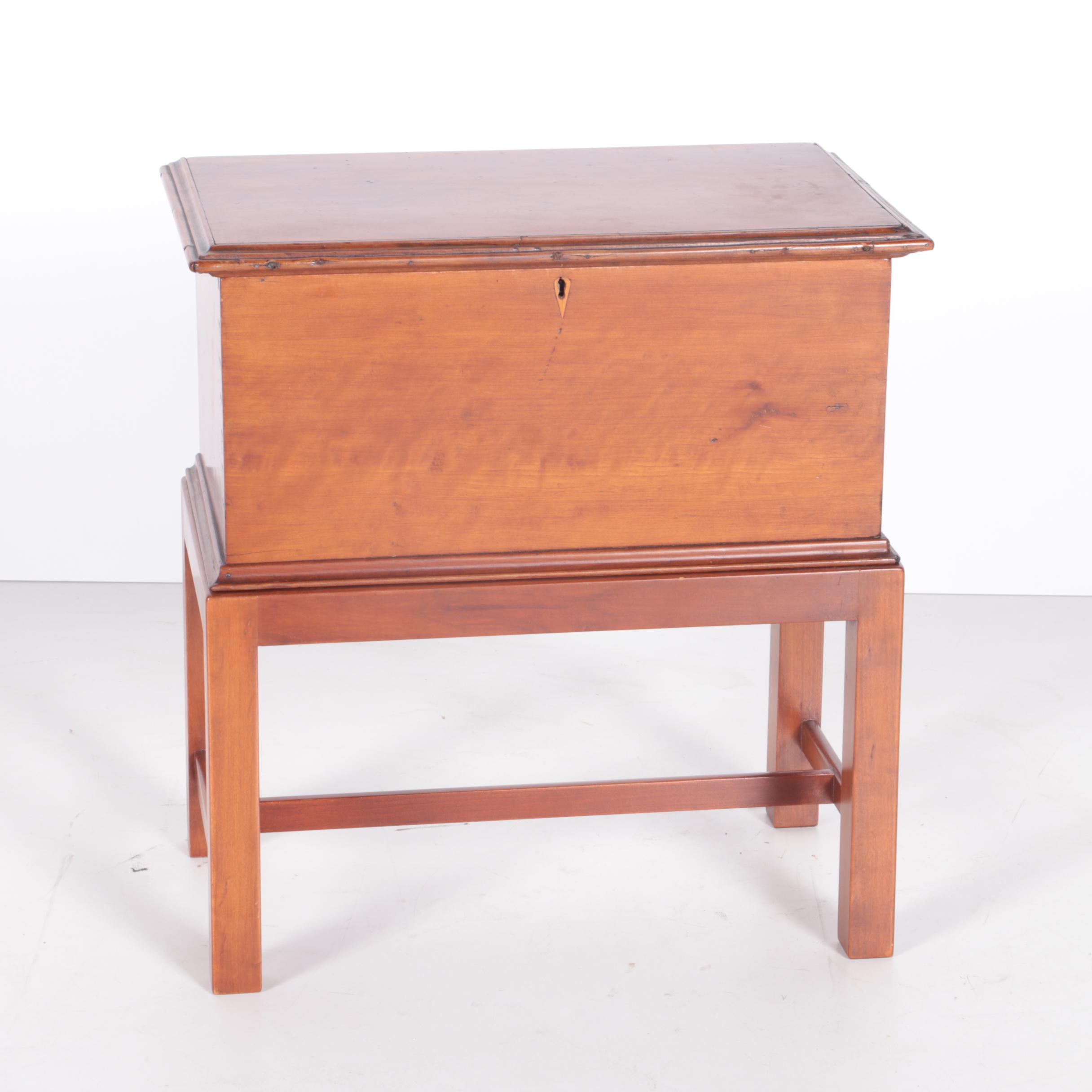 Antique Cherry Cellarette on Stand, 19th Century and Later