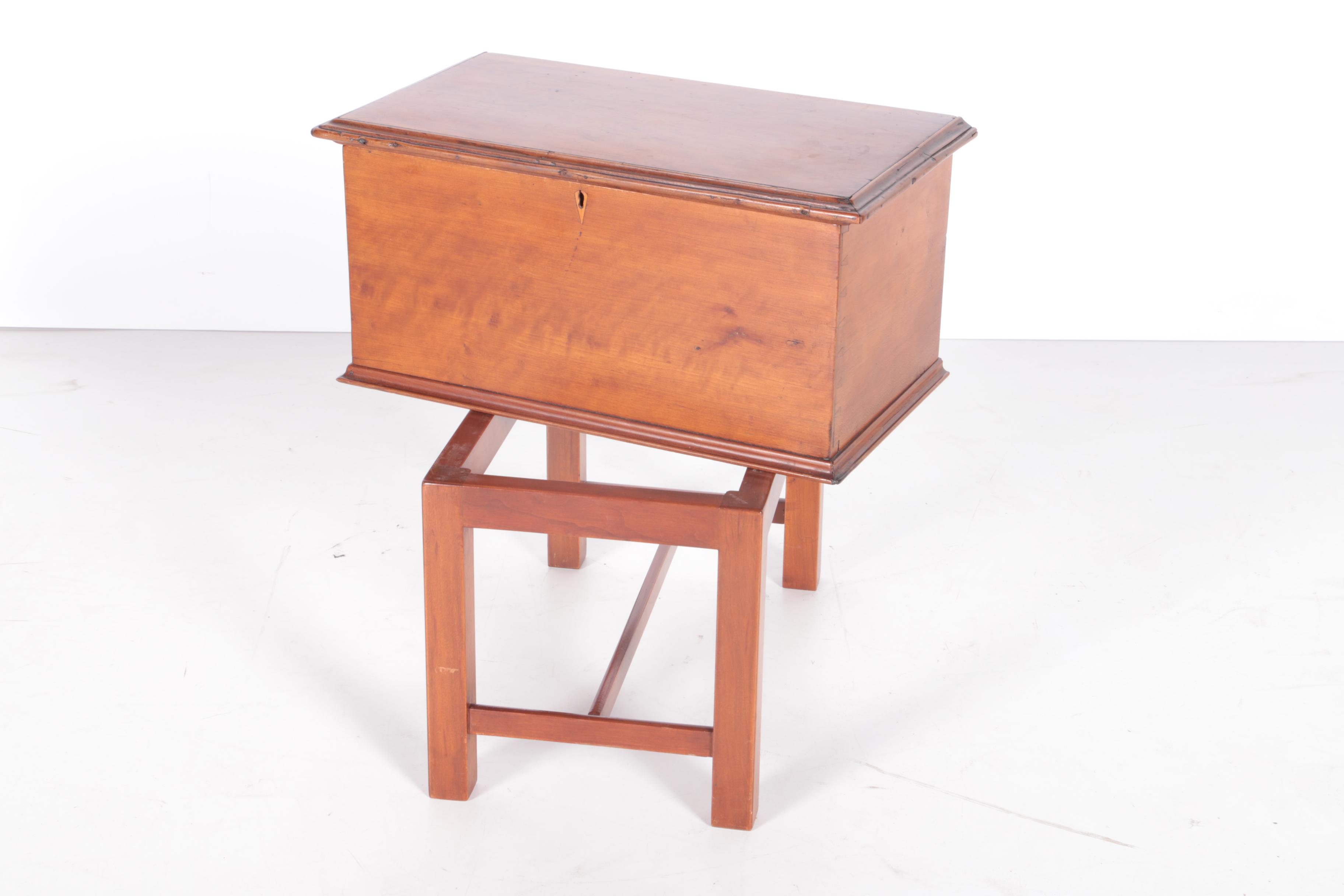 Antique Cherry Cellarette on Stand, 19th Century and Later