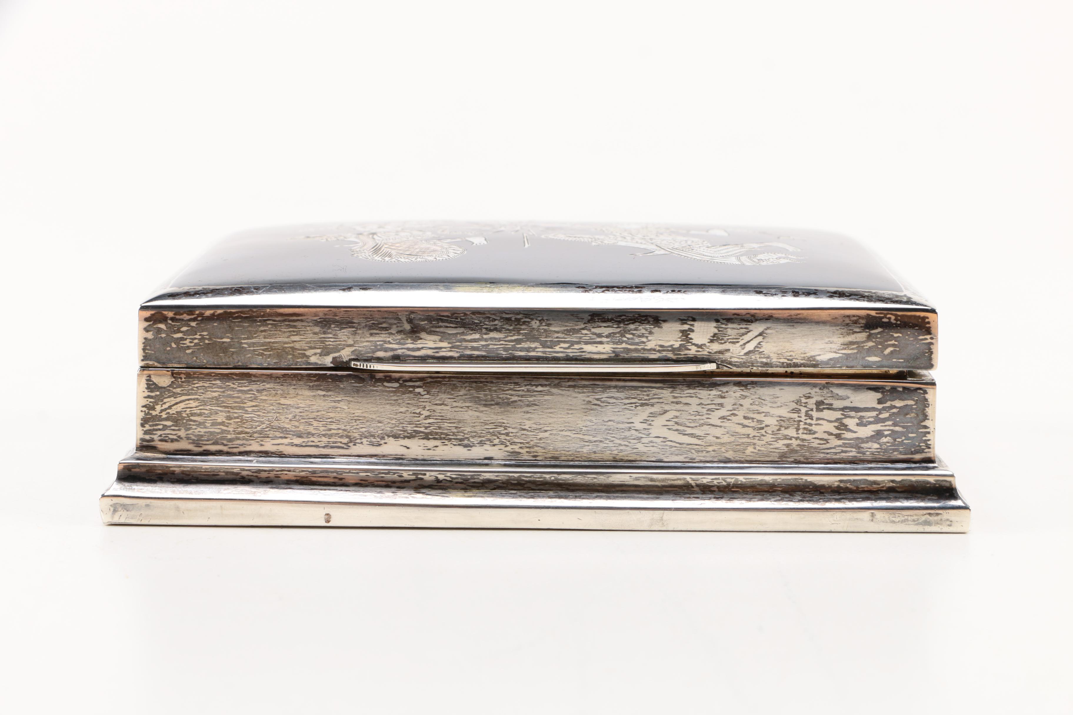 Thai Nielloware Cedar Lined Sterling Silver Box